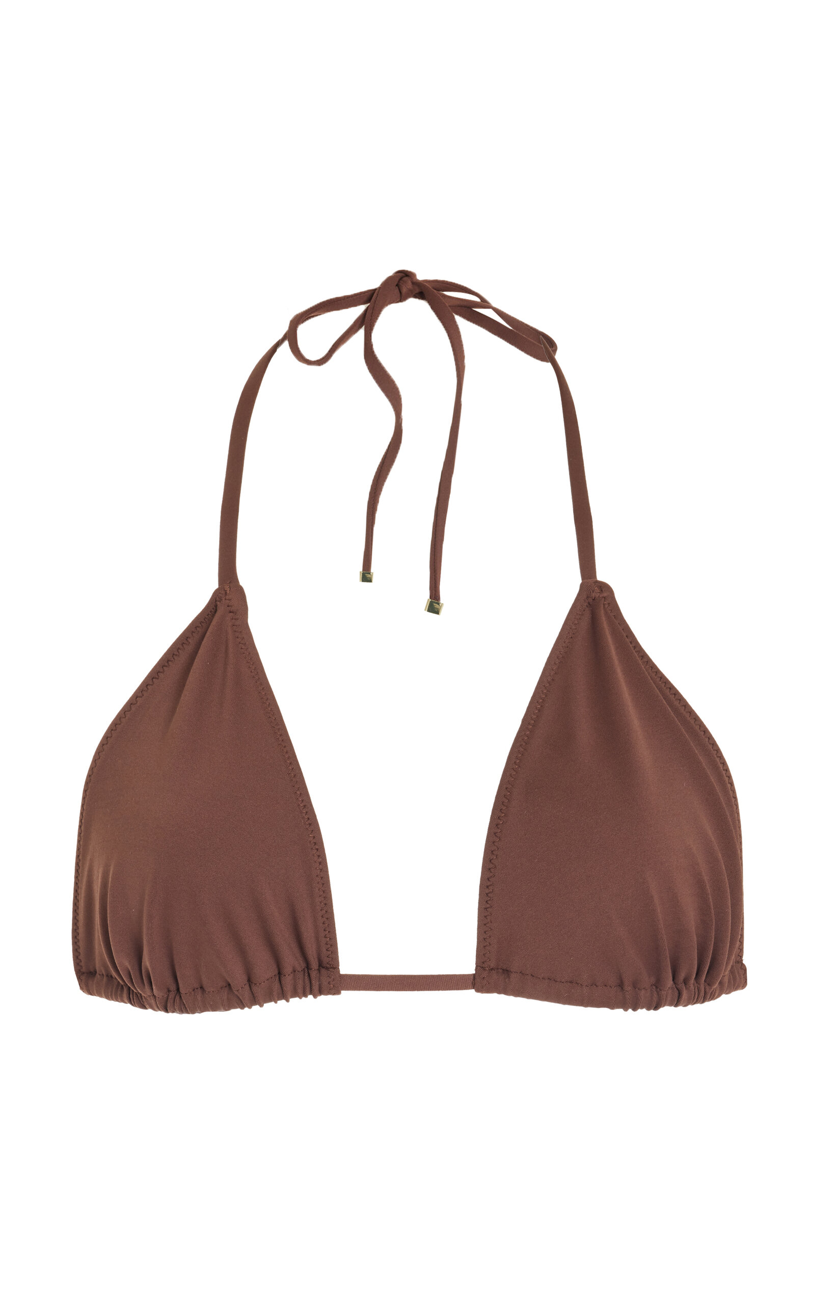 Shop Éterne Exclusive Thea Triangle String Bikini Top In Brown
