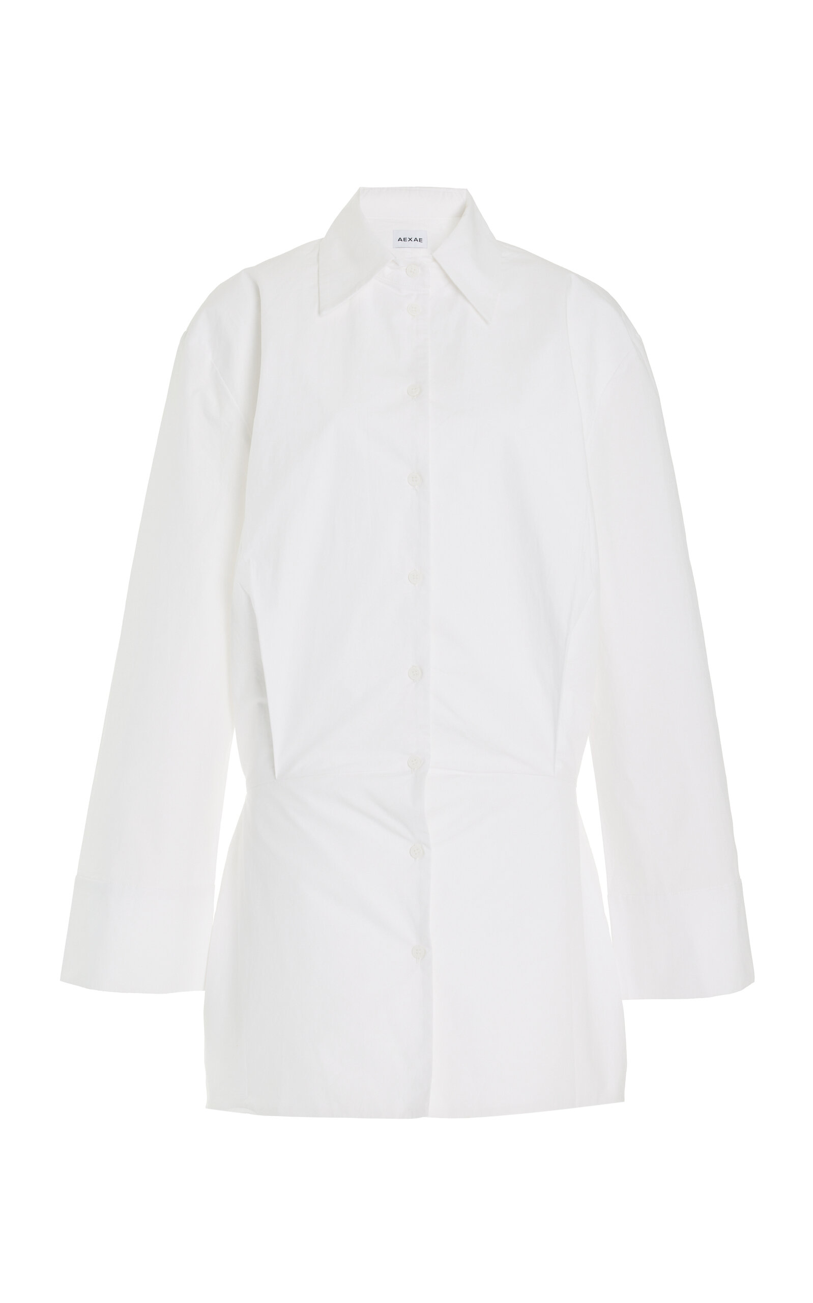 Aexae Cotton Mini Shirt Dress In White