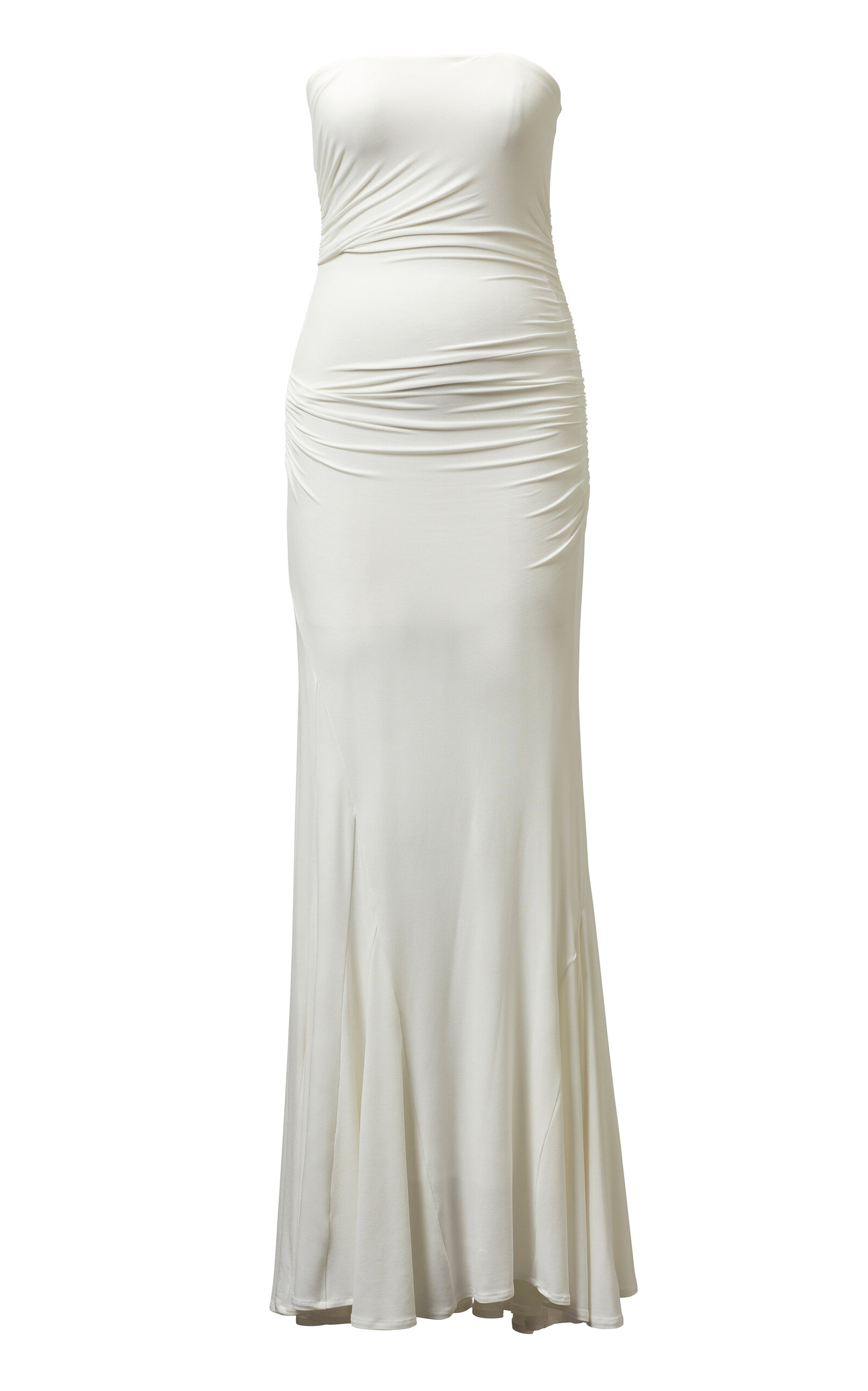 Shop Tove Rayssa Strapless Jersey Maxi Dress In Ivory