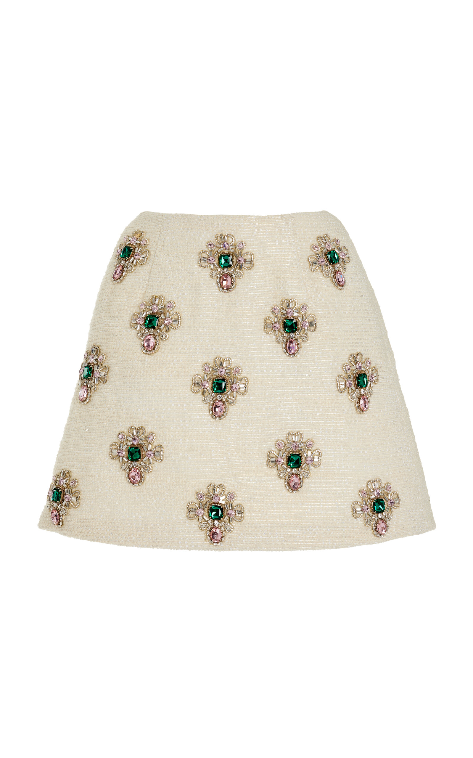 CAROLINA HERRERA STONE-EMBELLISHED MINI SKIRT