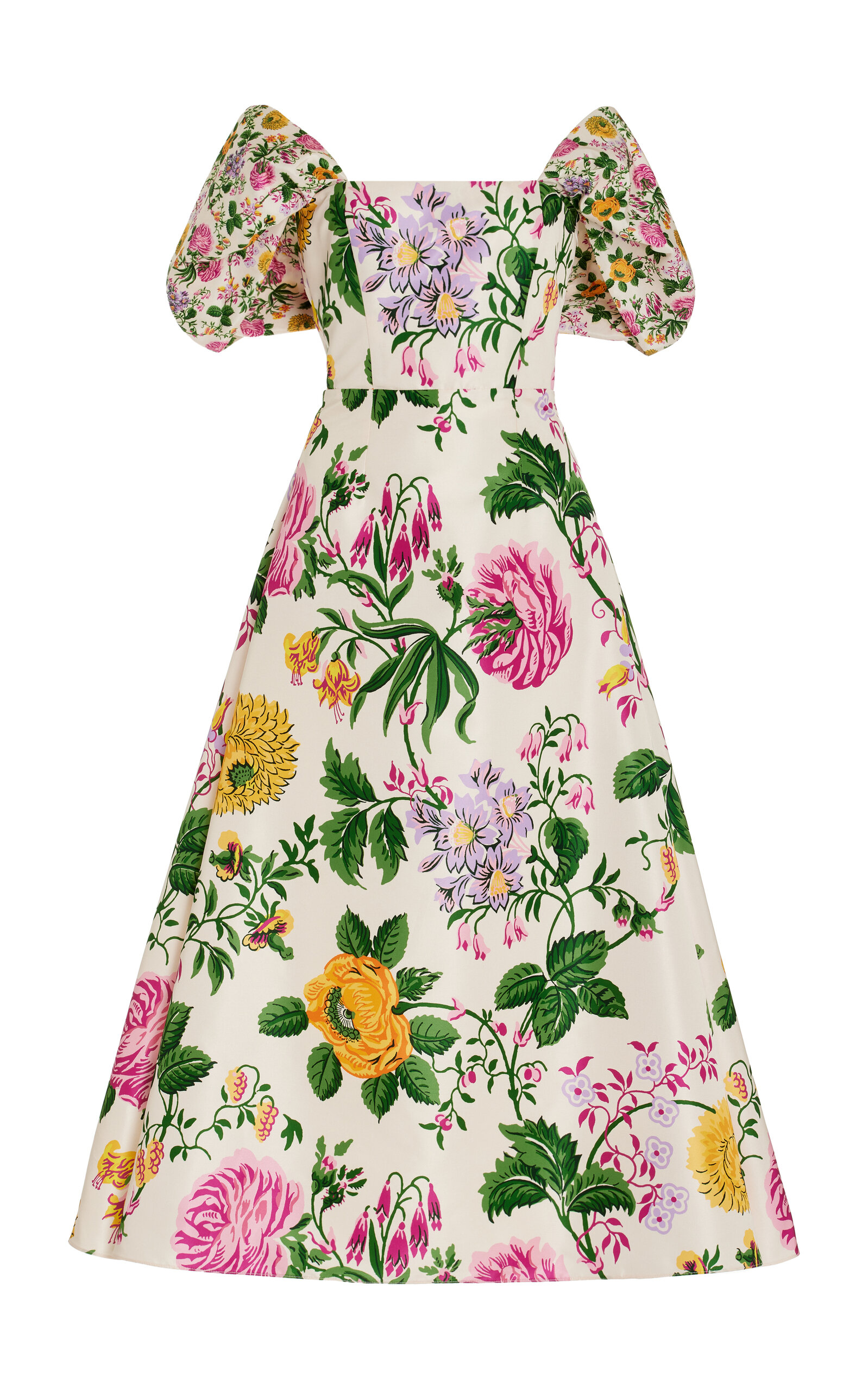 Carolina Herrera - Off-The-Shoulder Floral Midi Dress - Floral - US 0 - Moda Operandi