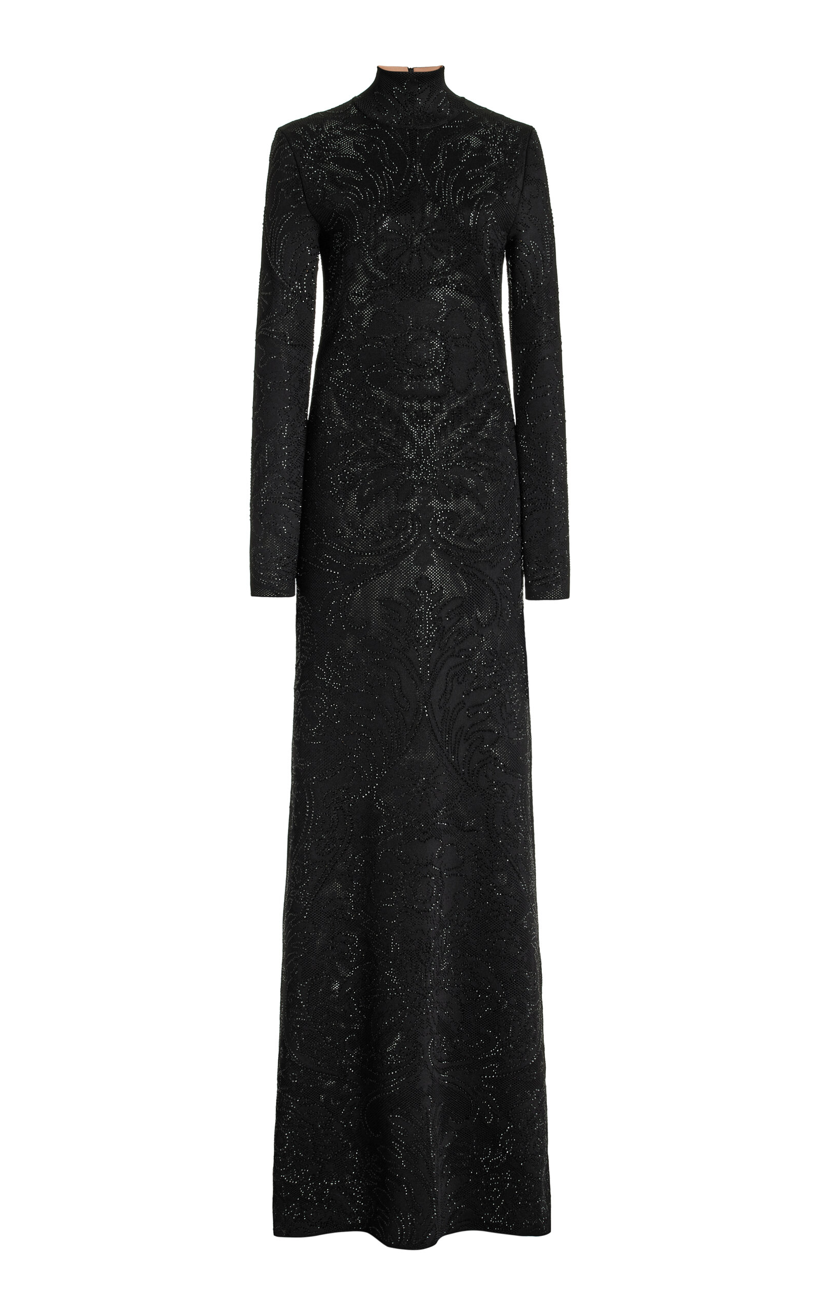 Carolina Herrera Crystal-embroidered Maxi Dress In Black