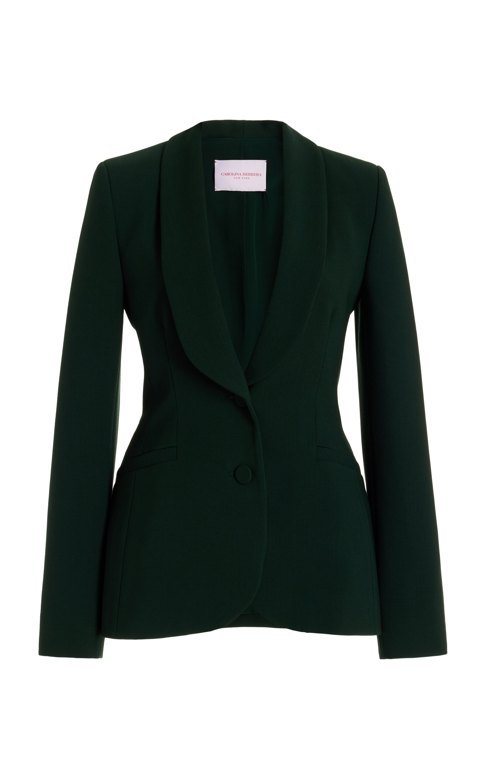 Carolina Herrera - Women's Stretch-Wool Tuxedo Jacket - Dark Green - US 0 - Only At Moda Operandi