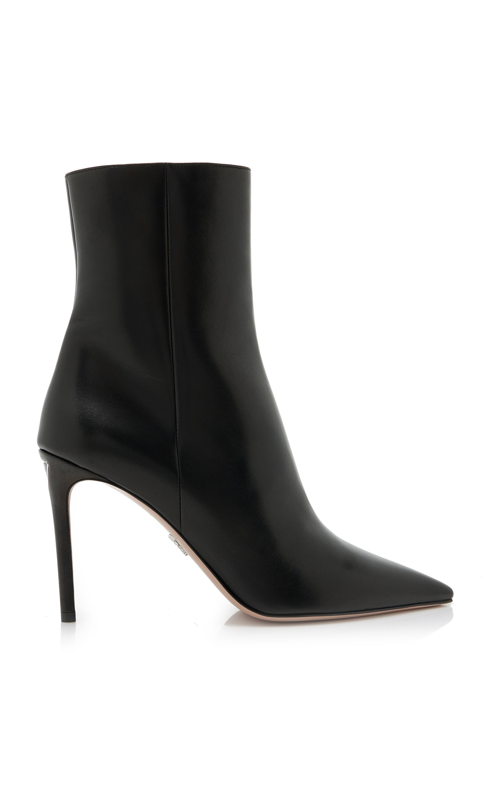 Prada - Tronchetti Leather Ankle Boots      - Black - IT 37.5 - Moda Operandi