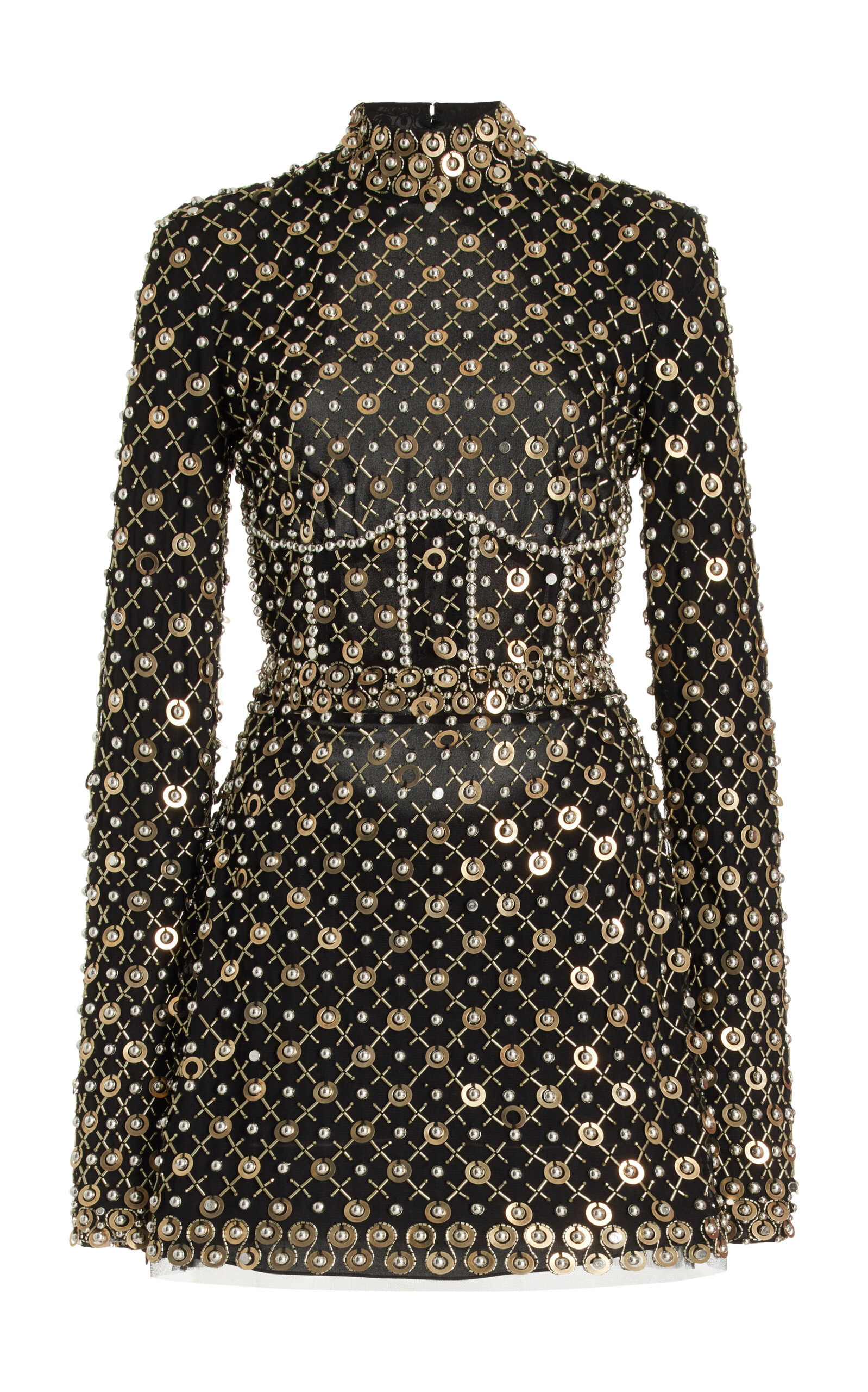 Cucculelli Shaheen Embellished Tulle Mini Dress In Black
