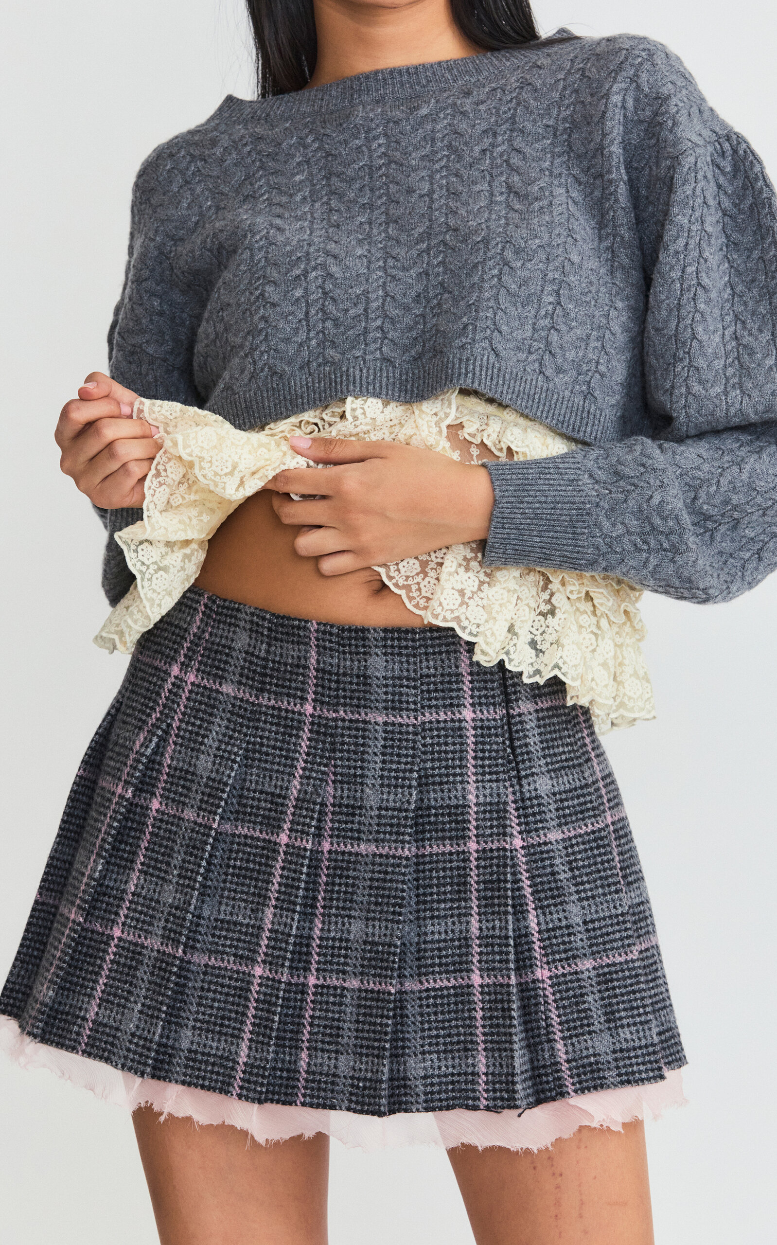 Loveshackfancy Rooney Wool Mini Skirt In Plaid ModeSens