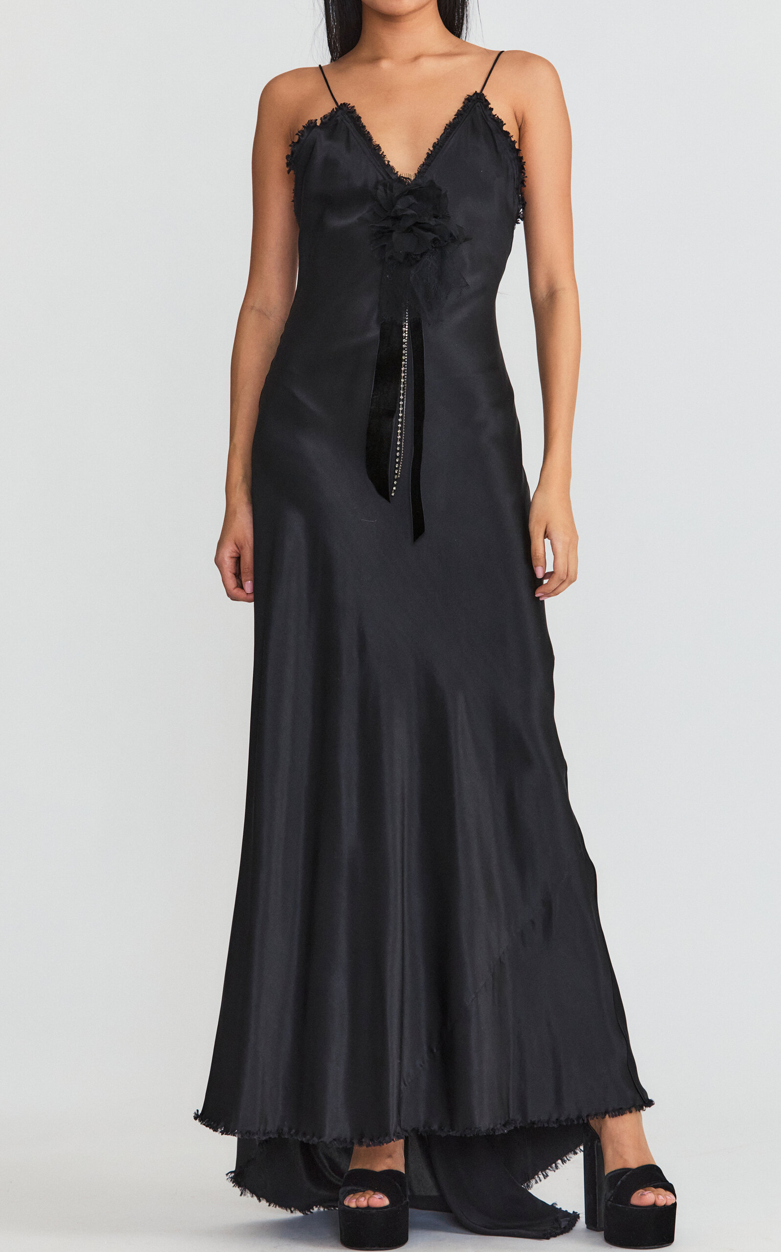 loveshackfancy elizabella silk maxi dress Loveshackfancy Women's Elizabella Silk Maxi Dress In Black