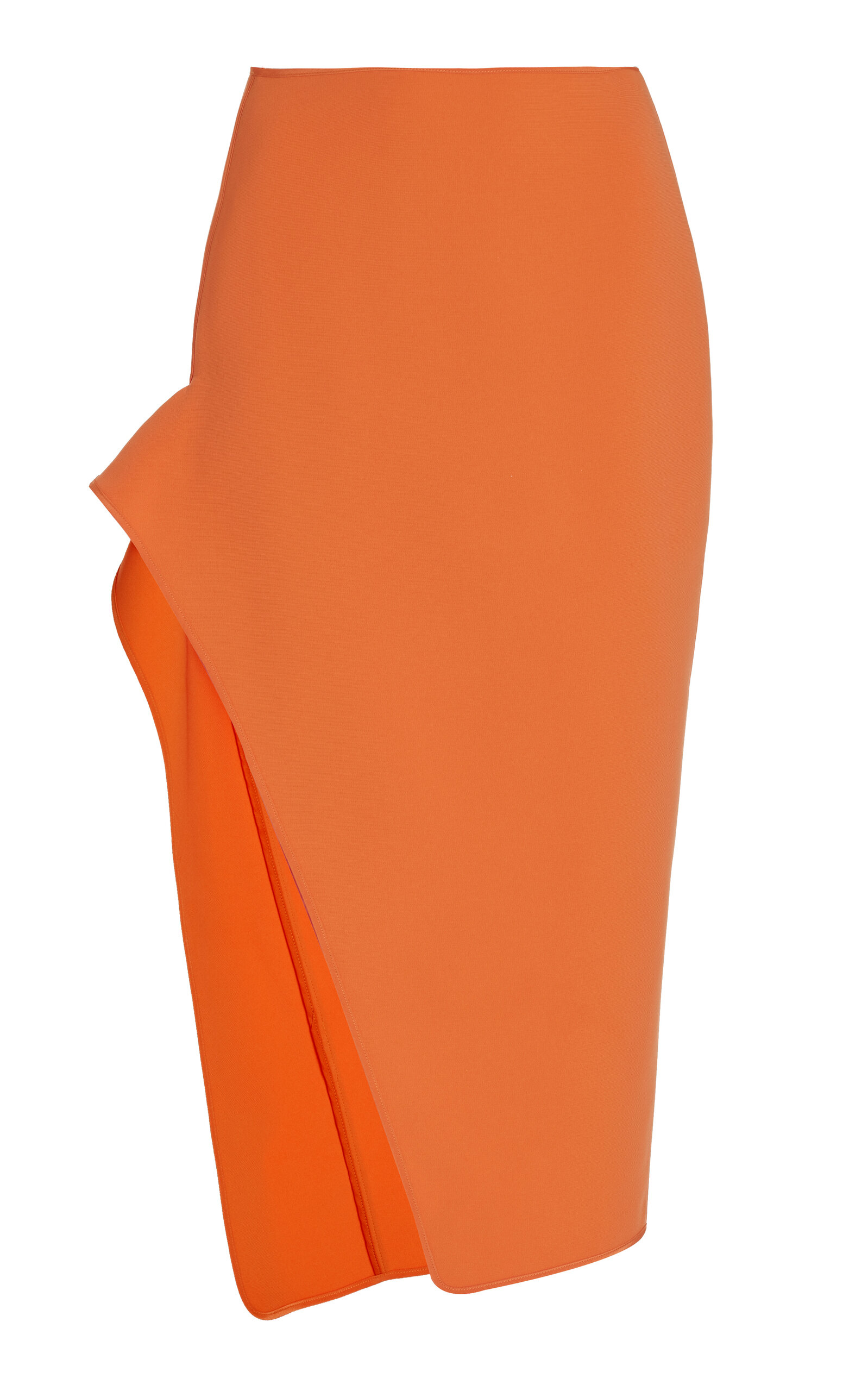 Maticevski Exclusive Narrate Asymmetric Midi Skirt In Orange