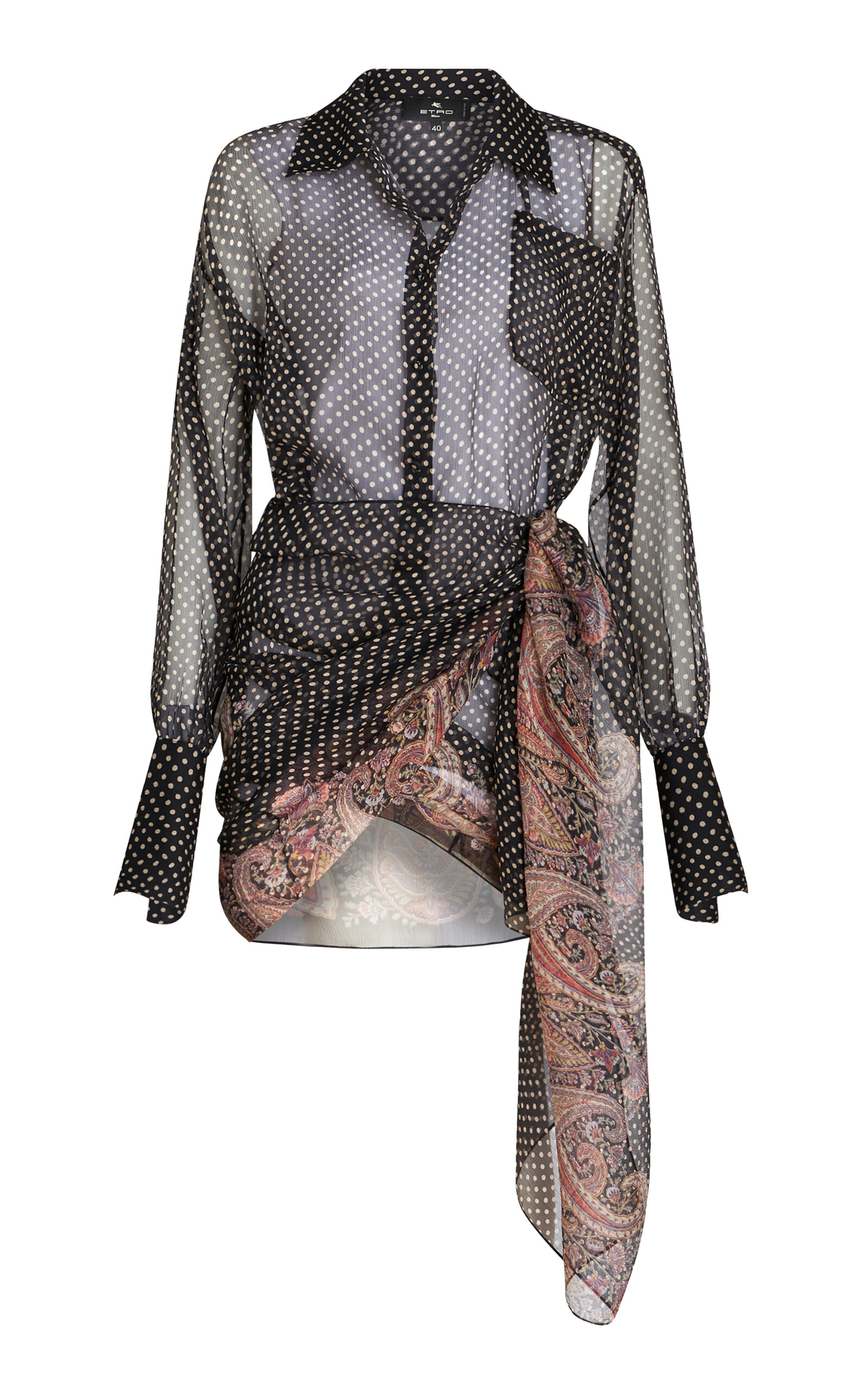 Etro - Women's Sheer Silk Shirt - Black - IT 36 - Only At Moda Operandi