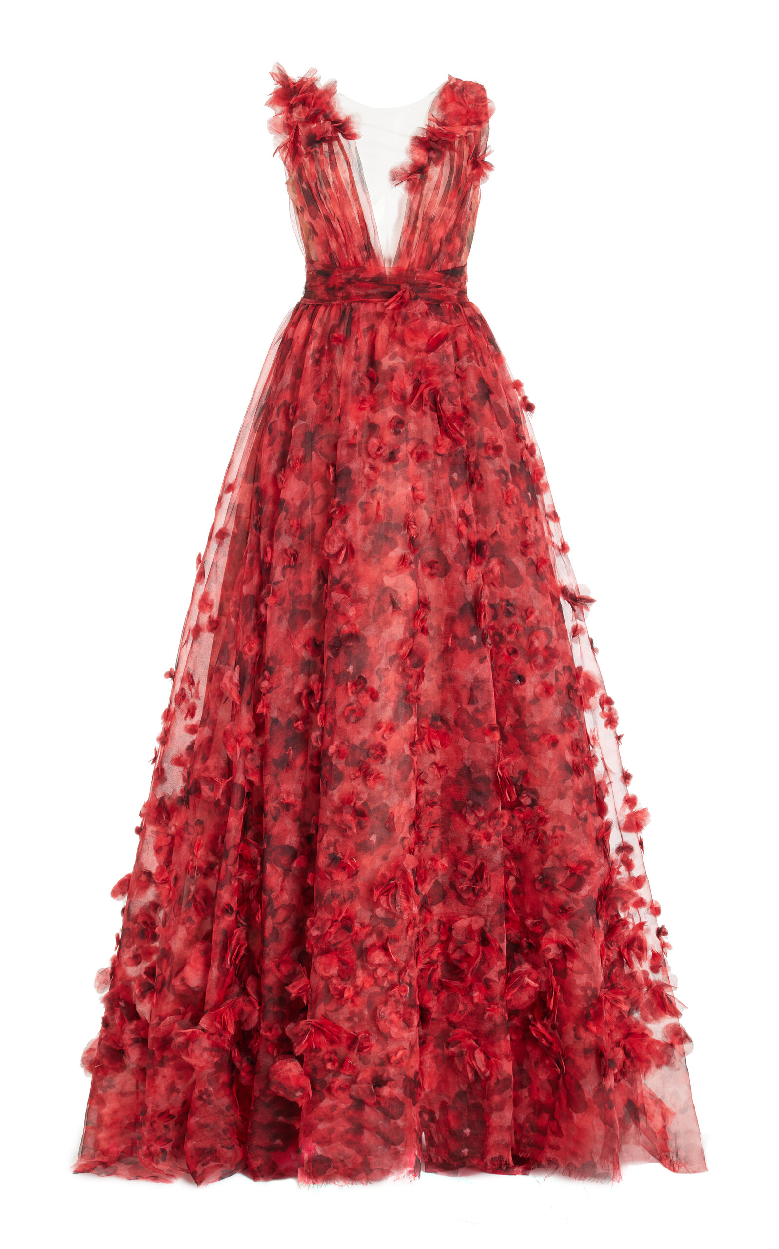 MARCHESA EMBELLISHED ORGANZA BALL GOWN