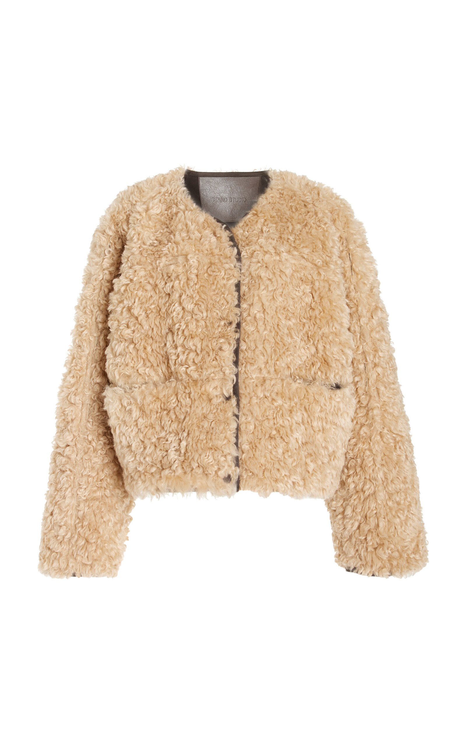 STAND STUDIO CHARMAINE REVERSIBLE FAUX SHEARLING JACKET