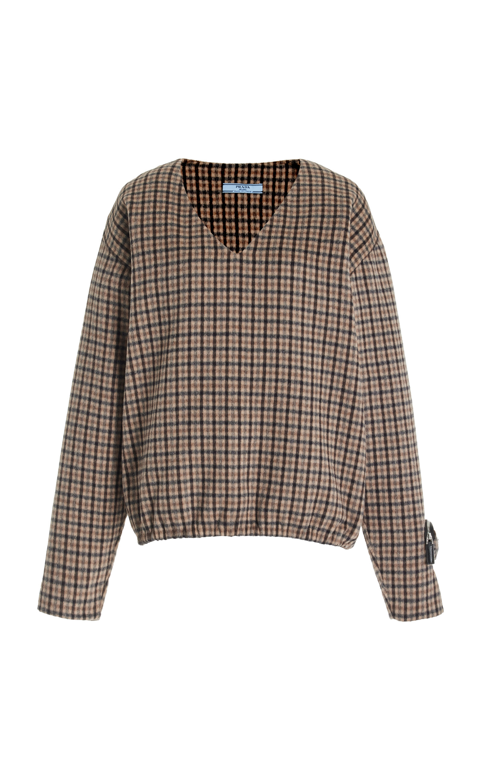 Prada Oversized Checked Cashgora Sweater