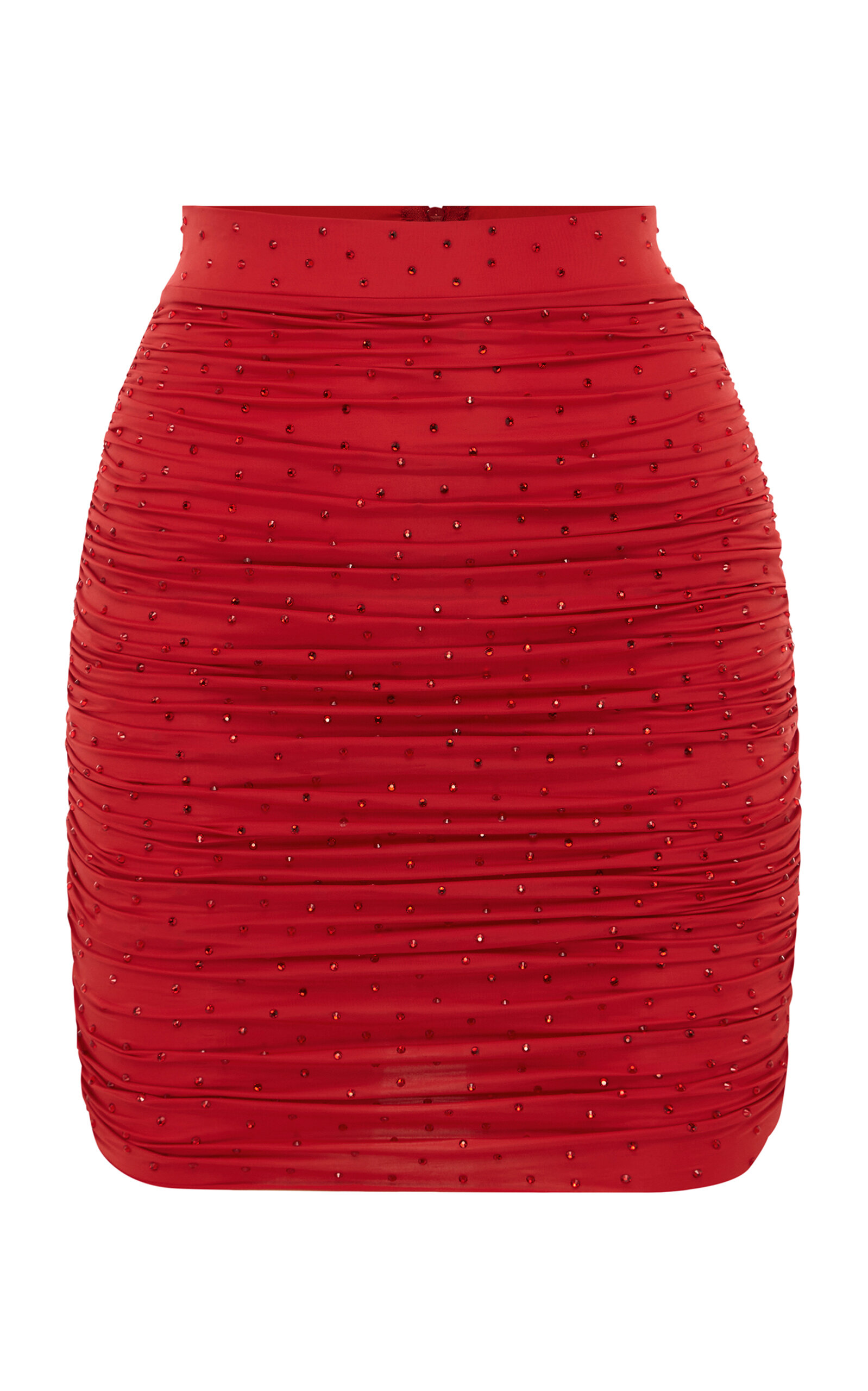 Alex Perry Benson Crystal-embellished Stretch-jersey Mini Skirt In Red