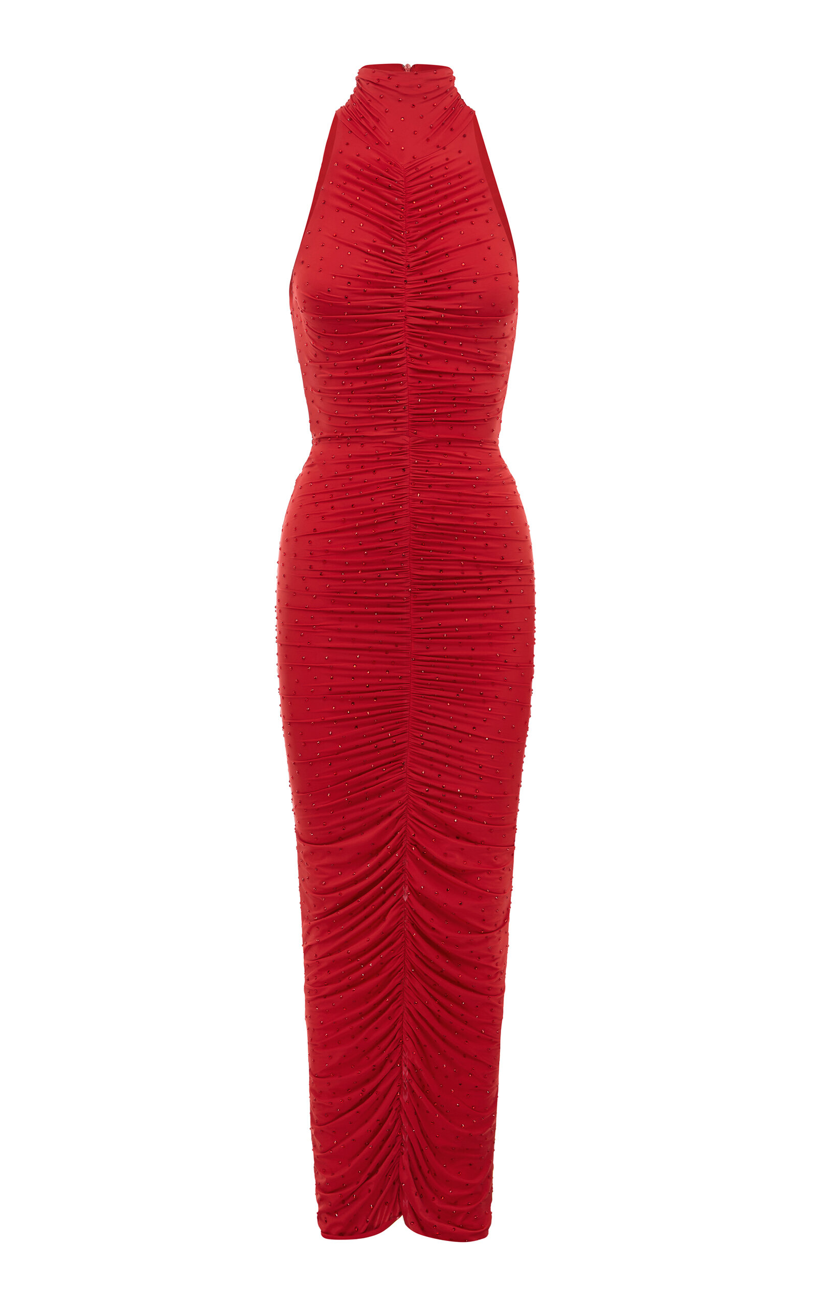 Alex Perry Gabe Crystal-embellished Stretch-jersey Maxi Dress In Red