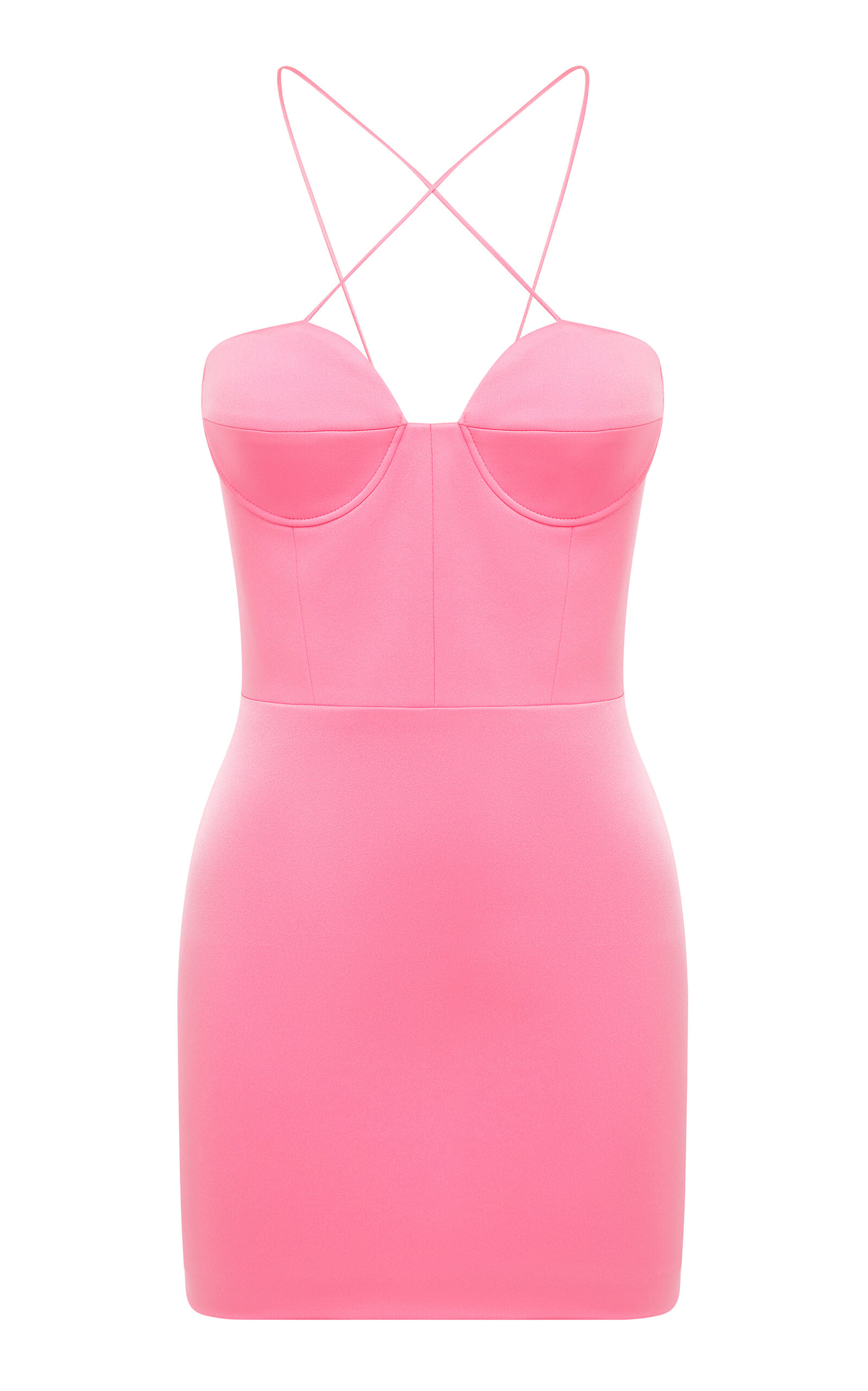 alex perry hot pink dress Carine Satin Crepe Mini In Dark Forest