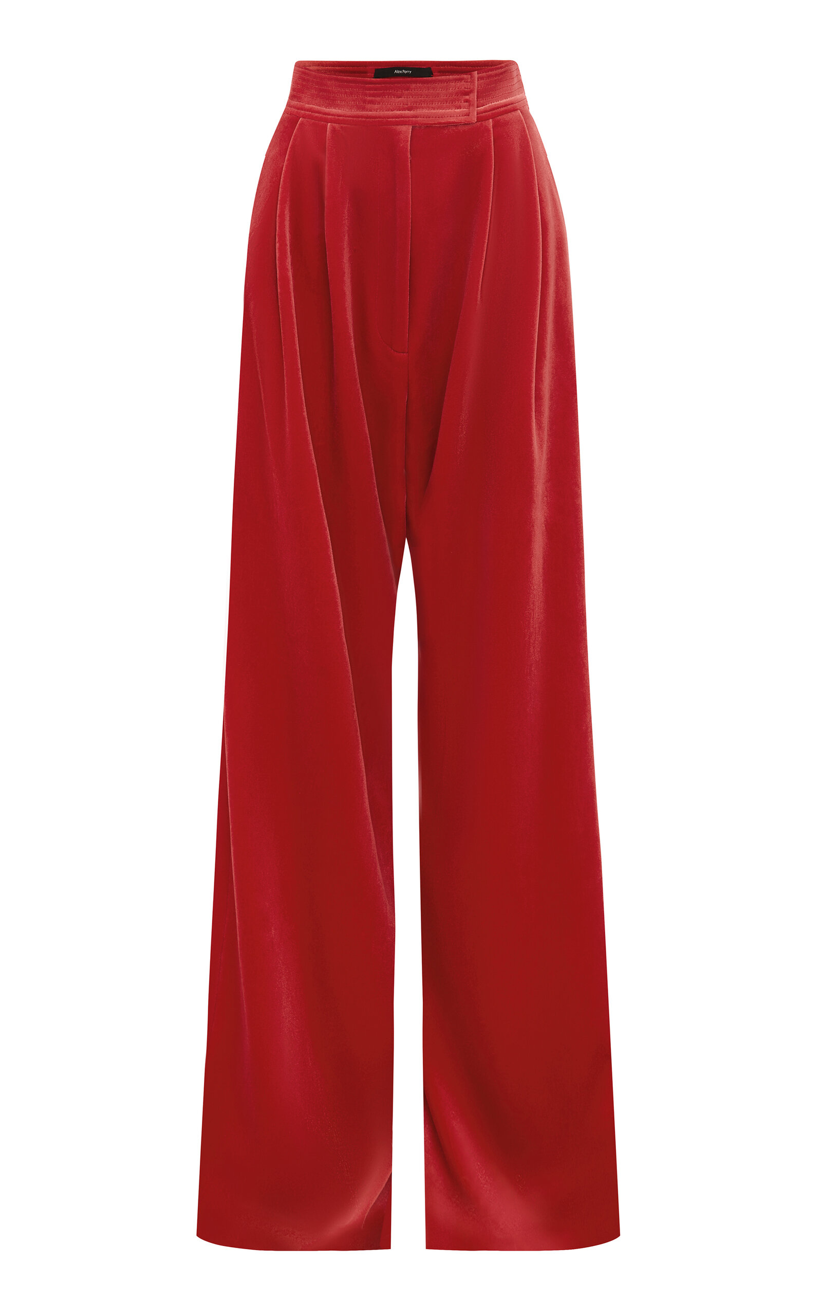 Alex Perry Women's Rowe Pleated Velvet Pants In Red