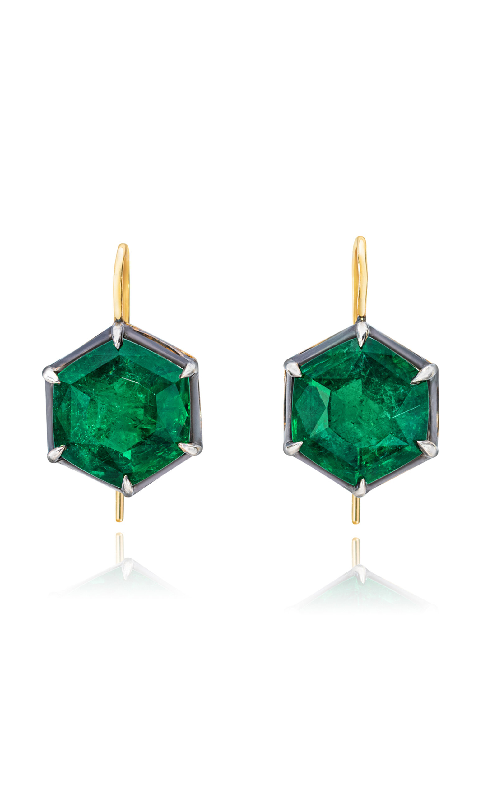 Mindi Mond Women's 18k Yellow Gold Emerald Hexagon Drop Earrings