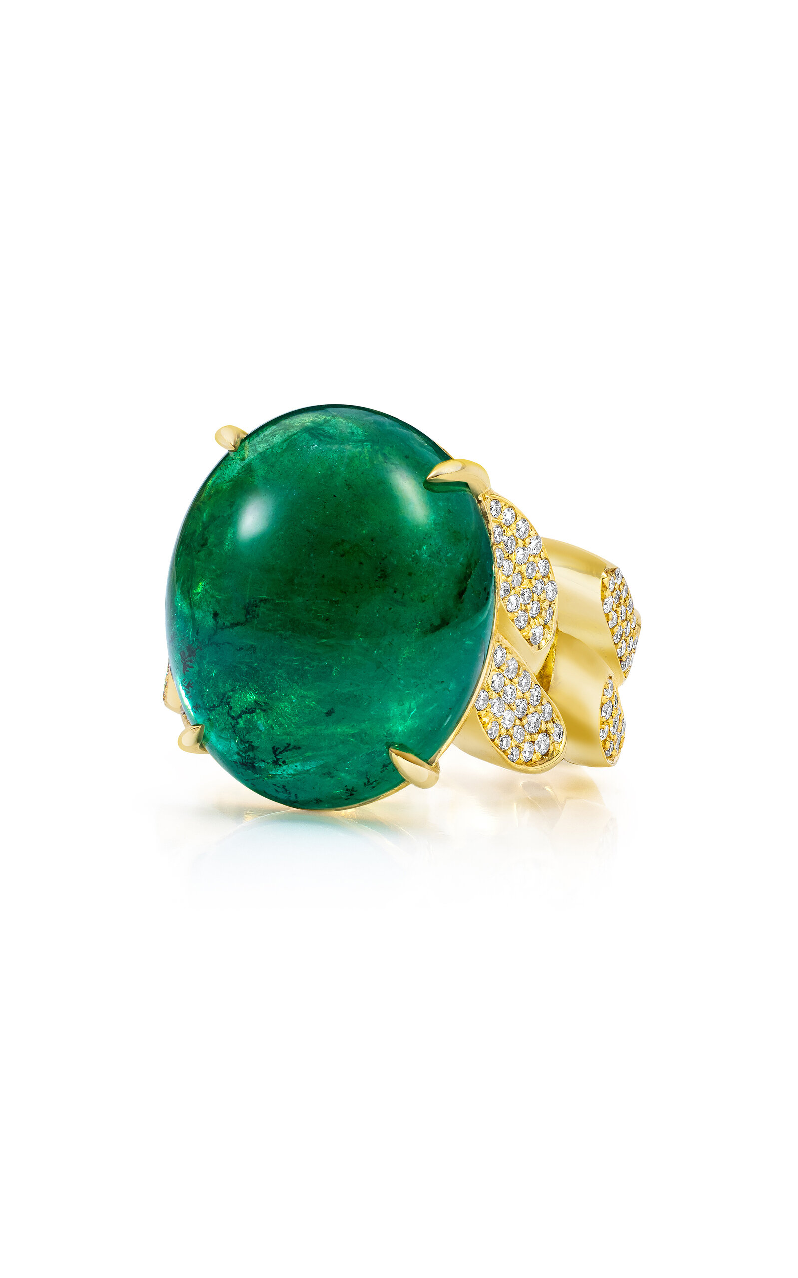 Mindi Mond Women's 18k Yellow Gold Emerald & Diamond Link Ring