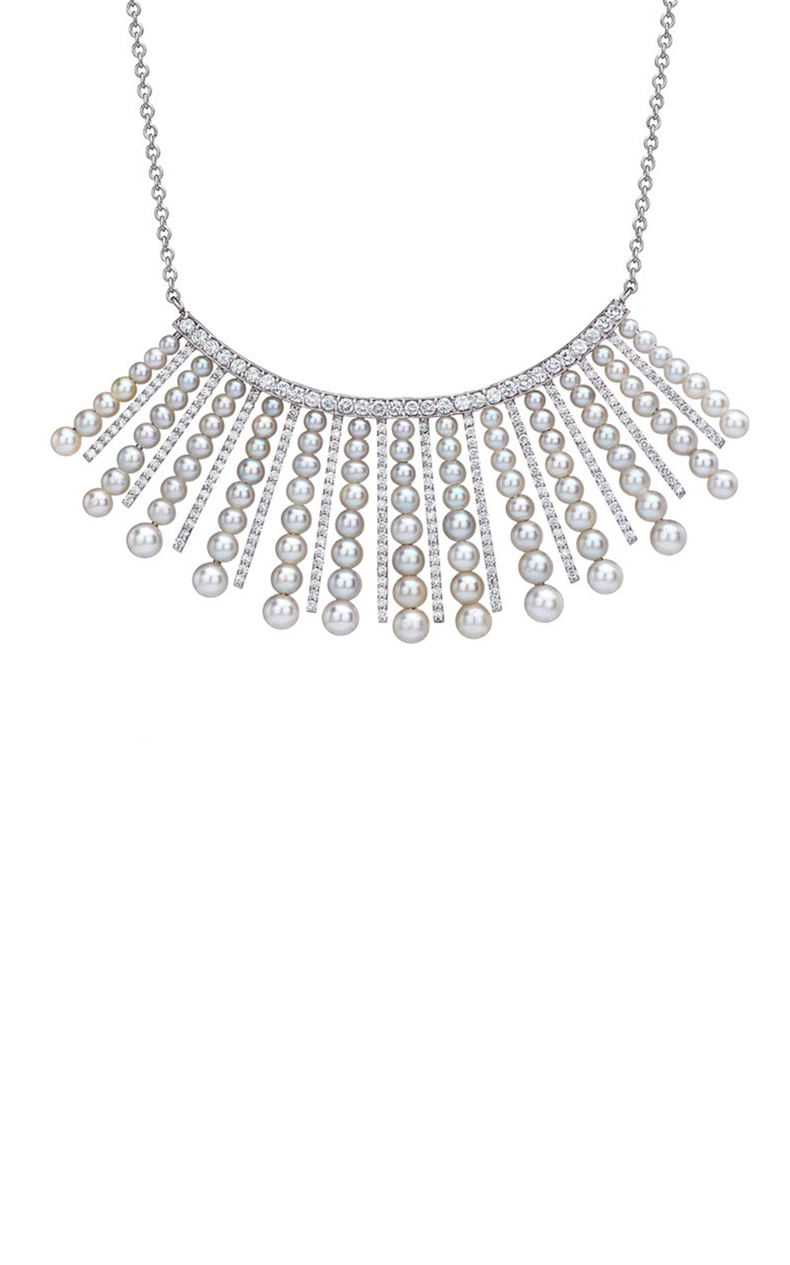 Mindi Mond Women's 18k White Gold Diamond Pearl Spoke Necklace
