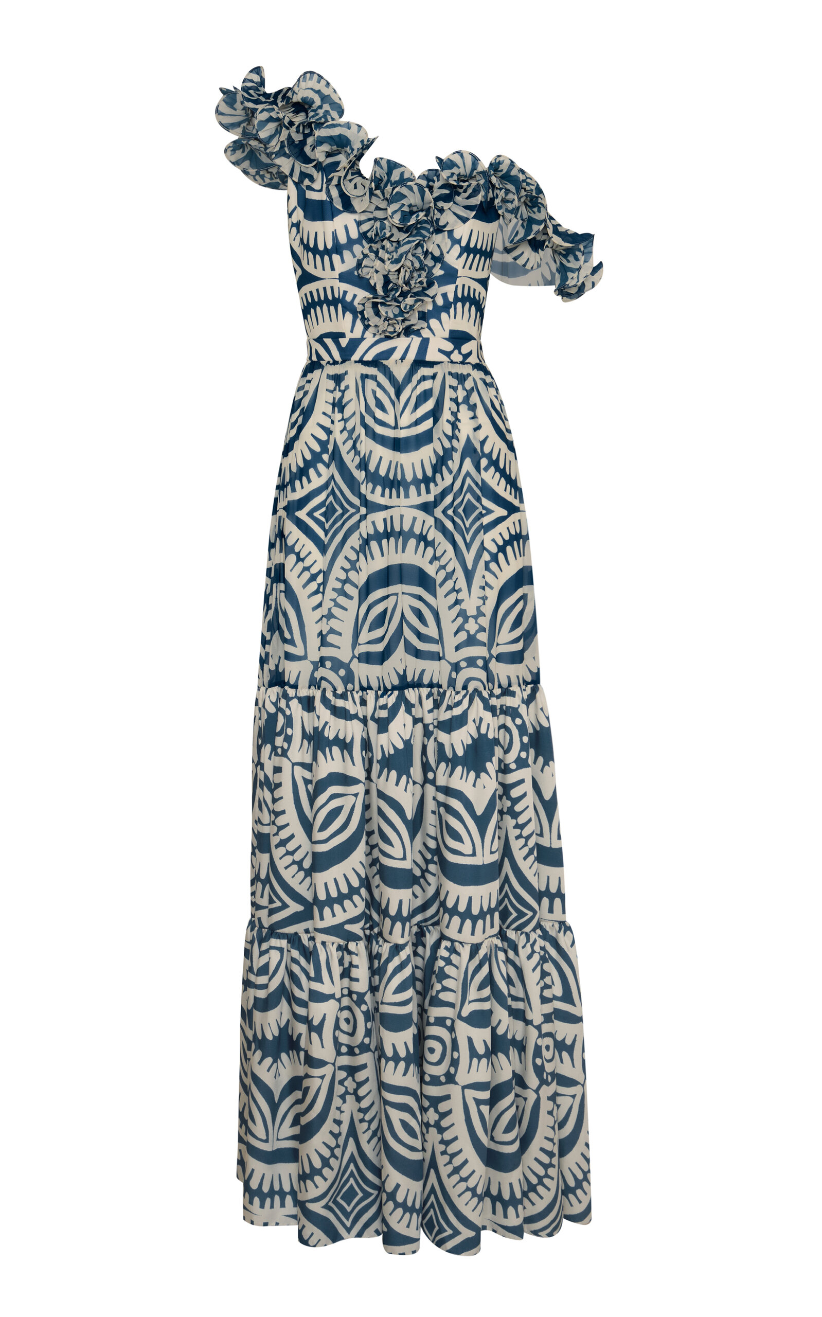 ANDRES OTALORA WOMEN'S NATIVO RUFFLED CHIFFON MAXI DRESS