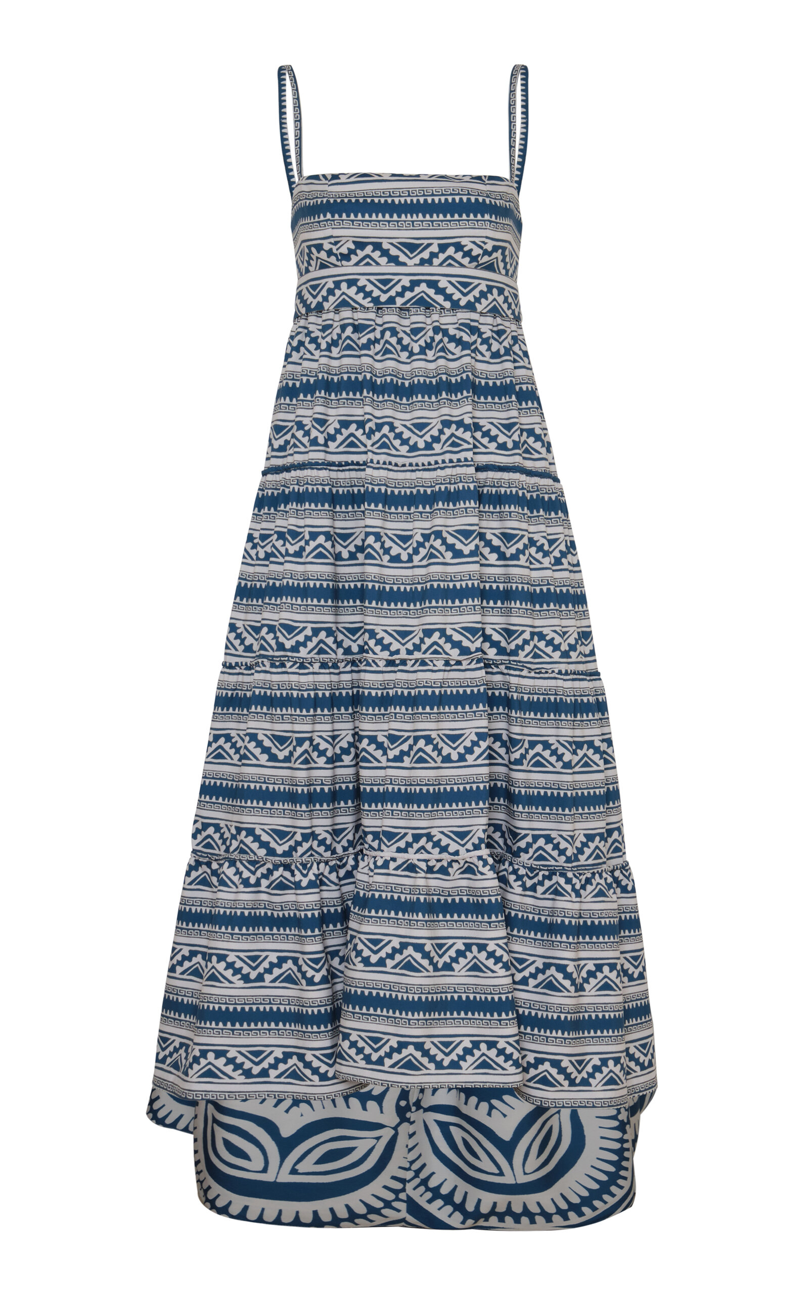 Andres Otalora Balsa Cotton Poplin Midi Dress In Blue | ModeSens