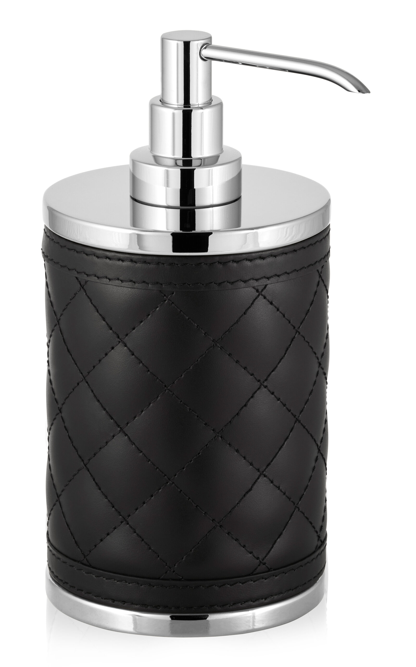 Riviere Alghero Handmade Diamond Leather Soap Dispenser In Black