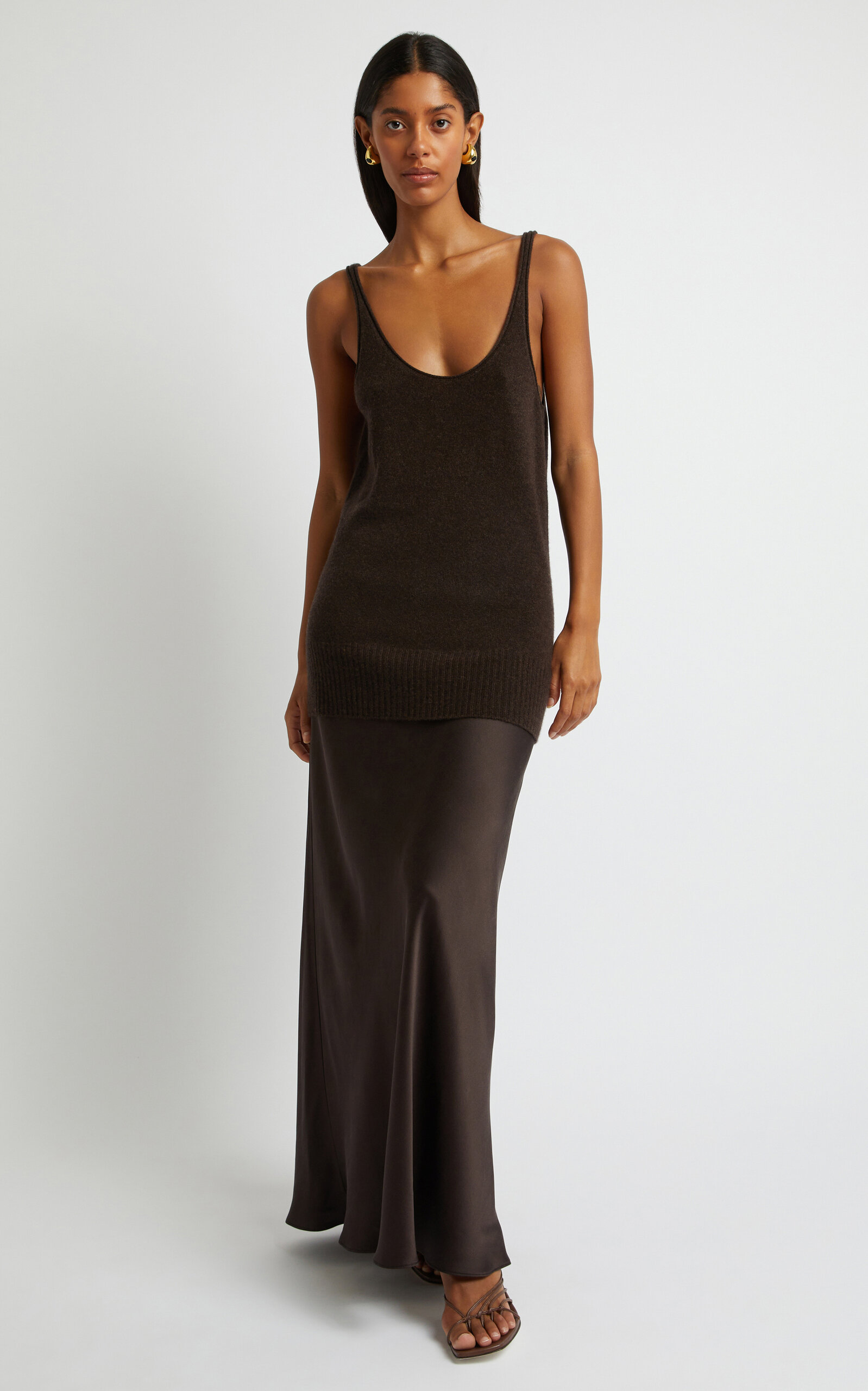 CHRISTOPHER ESBER WOMEN'S MONUMENT CASHMERE-SILK MAXI TANK DRESS