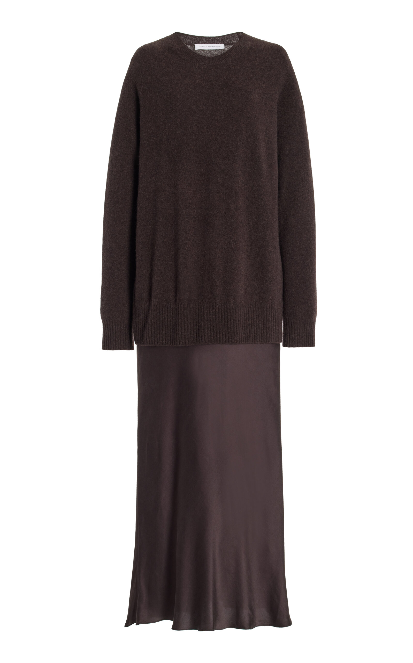 chinese dress ladies Christopher Esber Green Shoulderless Cashmere Monument Dress