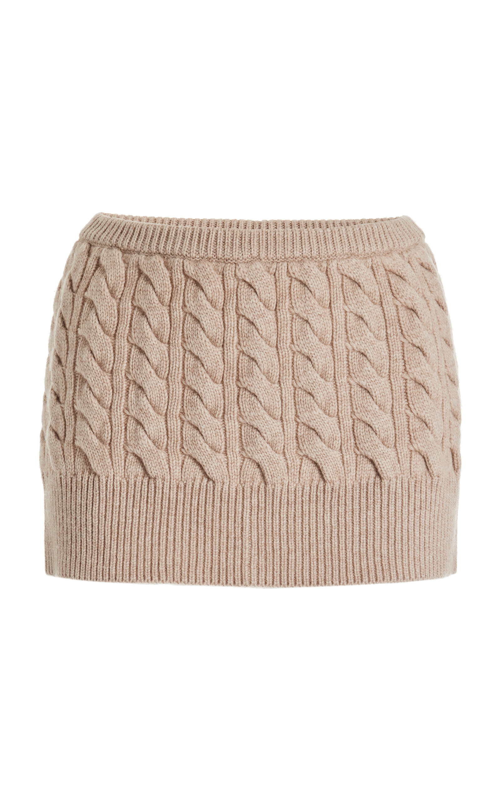 Shop Christopher Esber Cable-knit Cashmere-wool Mini Skirt In Neutral