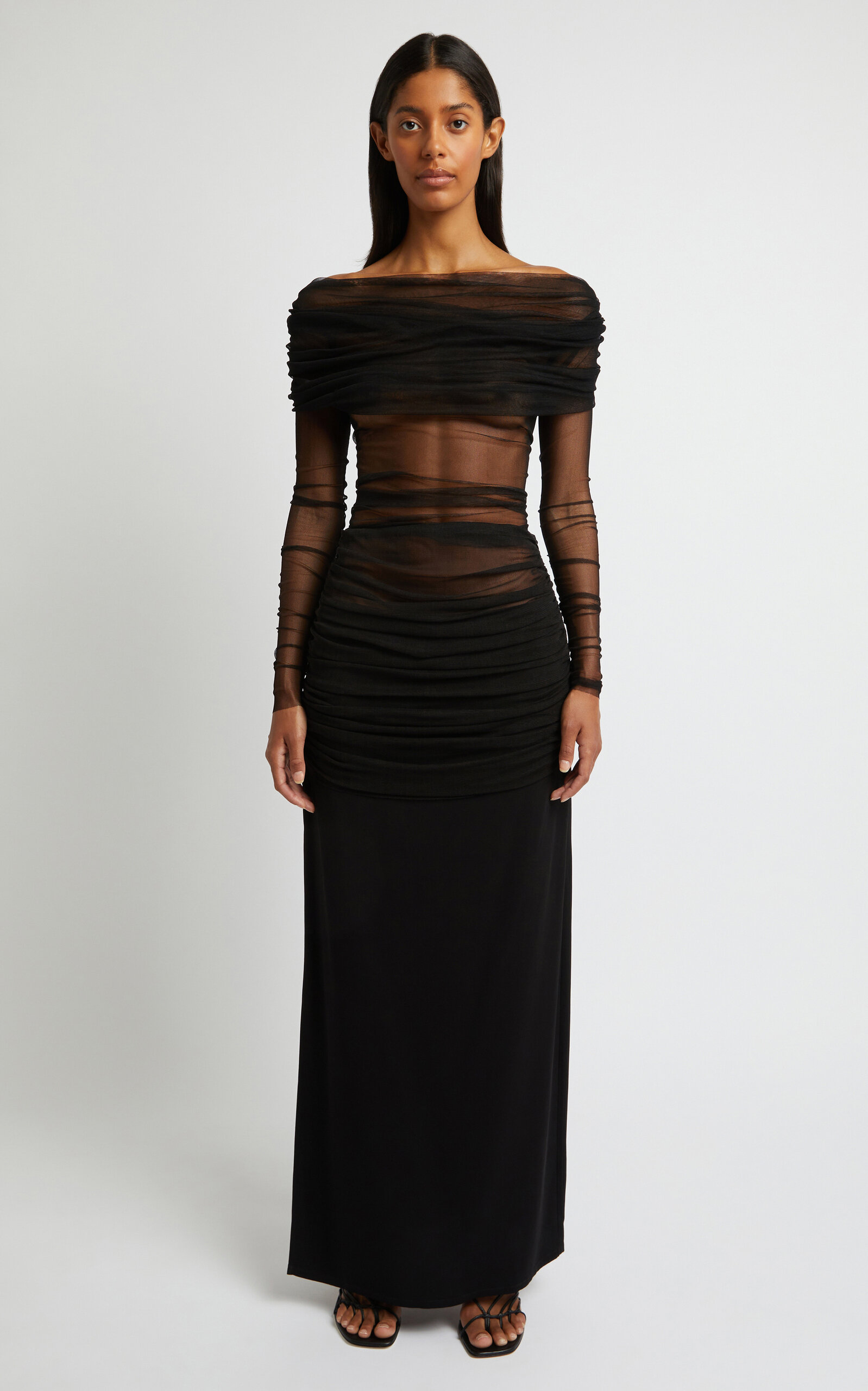 Christopher Esber Veiled Silk Top In Black ModeSens