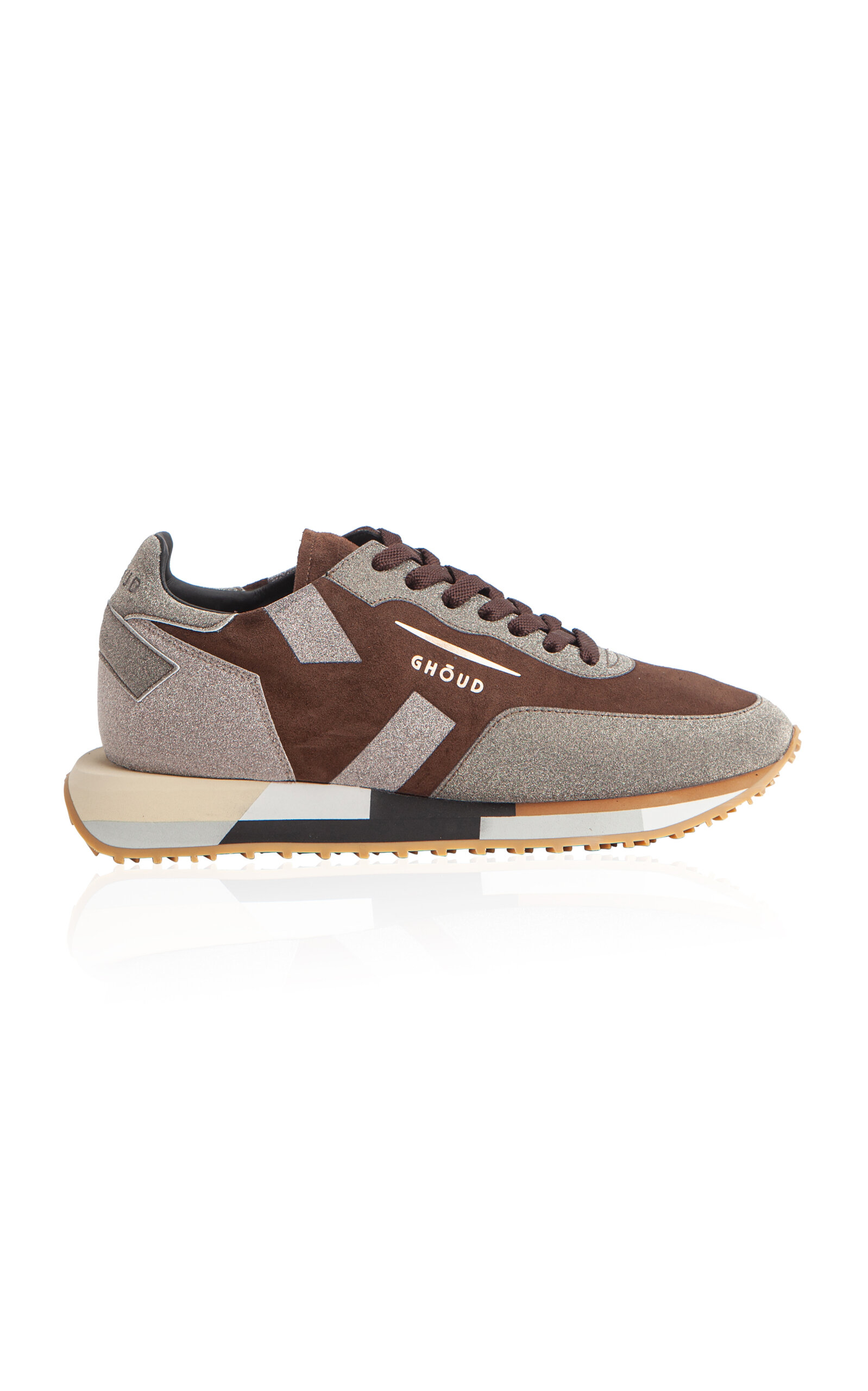 Ghoud Venice Women's Starlight Multi Suede & Glitter Sneakers In Brown