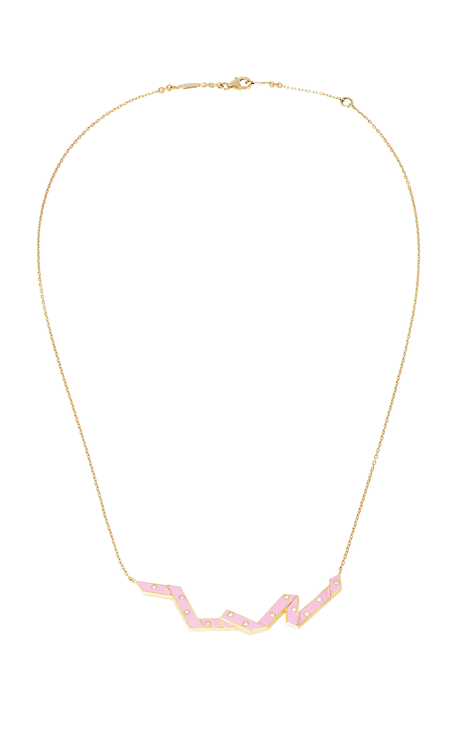 Aisha Baker Women's 18k Yellow Gold I Am It Necklace In Pink