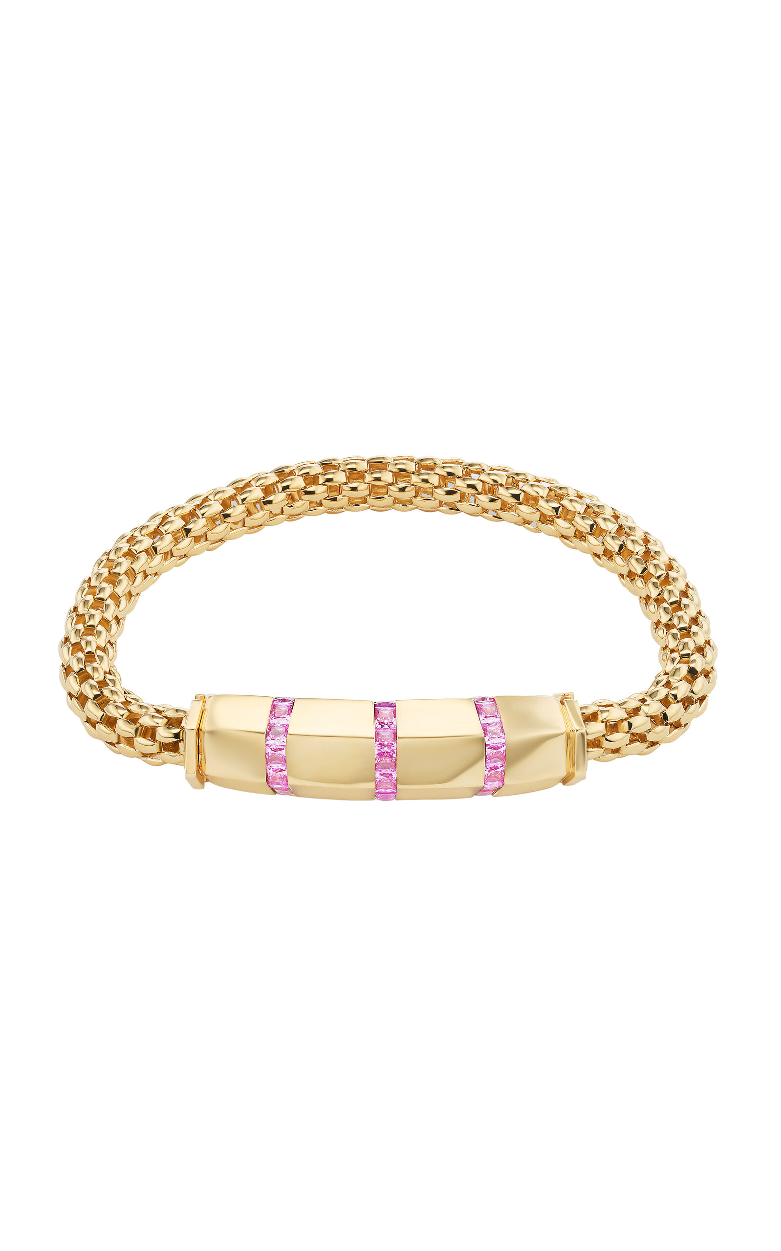 Gemella Jewels Women's 18k Yellow Gold  Stella Bar Bracelet with Pink Sapphires