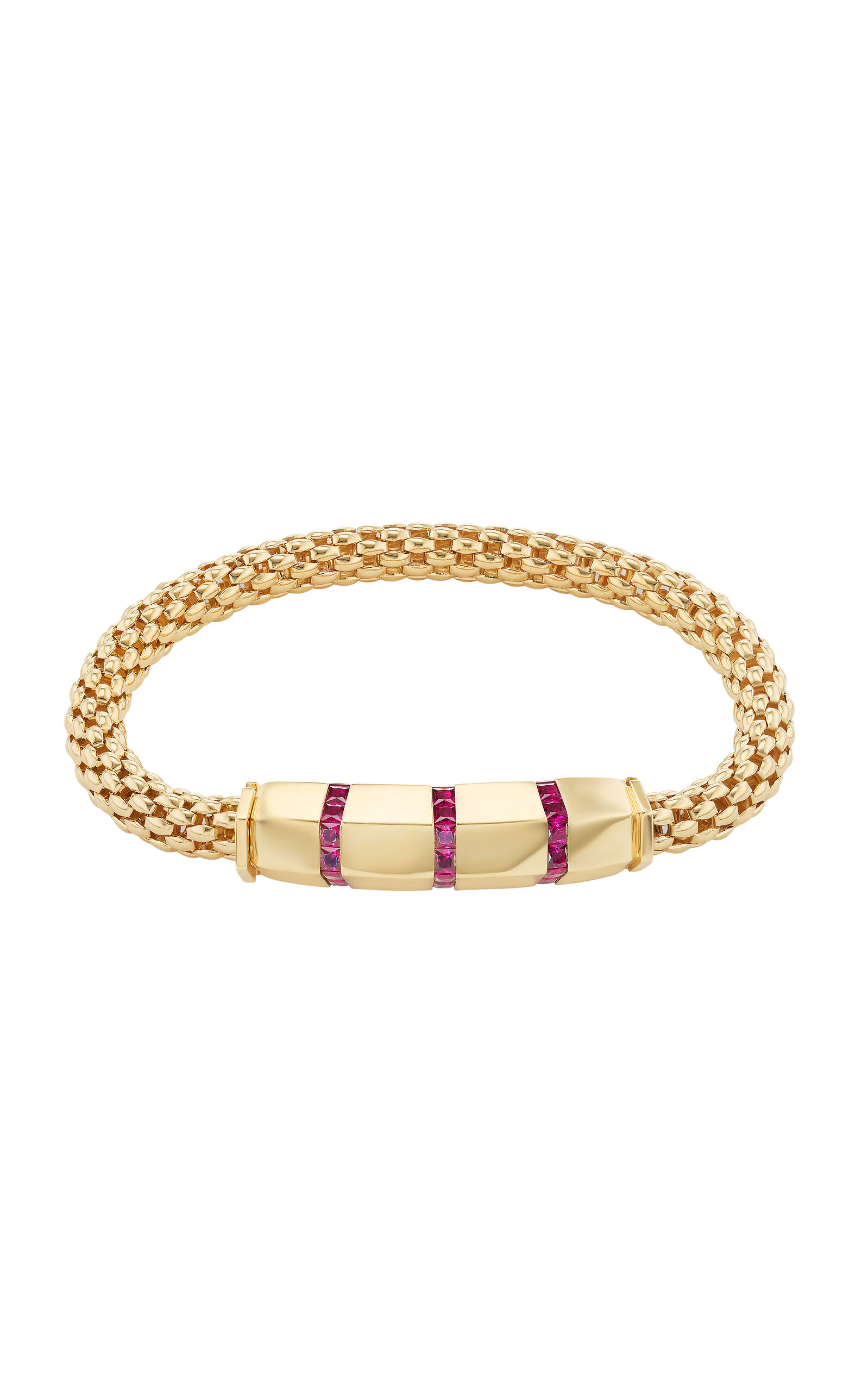 Gemella Jewels Women's 18k Yellow Gold  Stella Bar Bracelet with Rubies