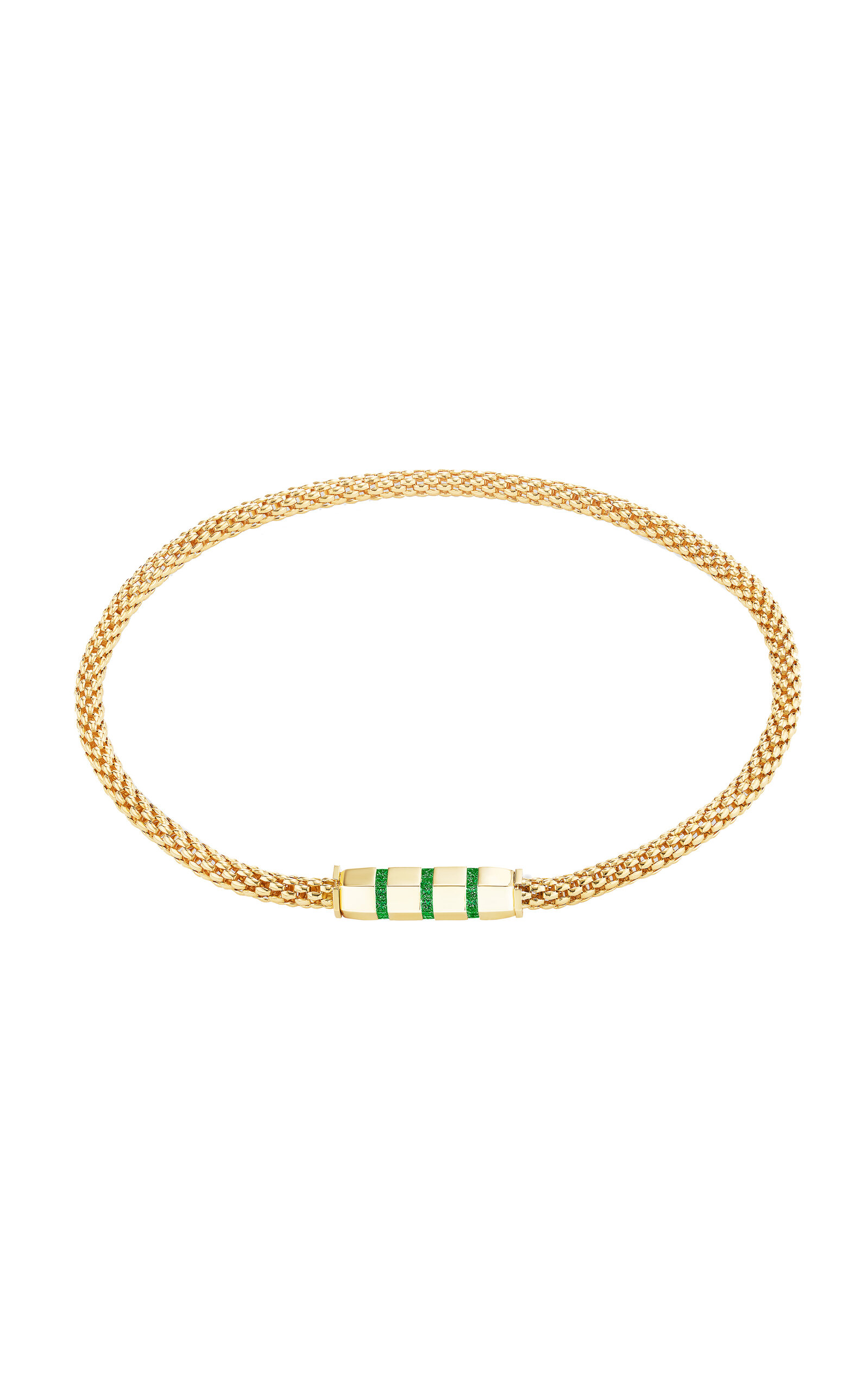 Gemella Jewels Women's 18k Yellow Gold  Stella Bar Necklace with Emeralds