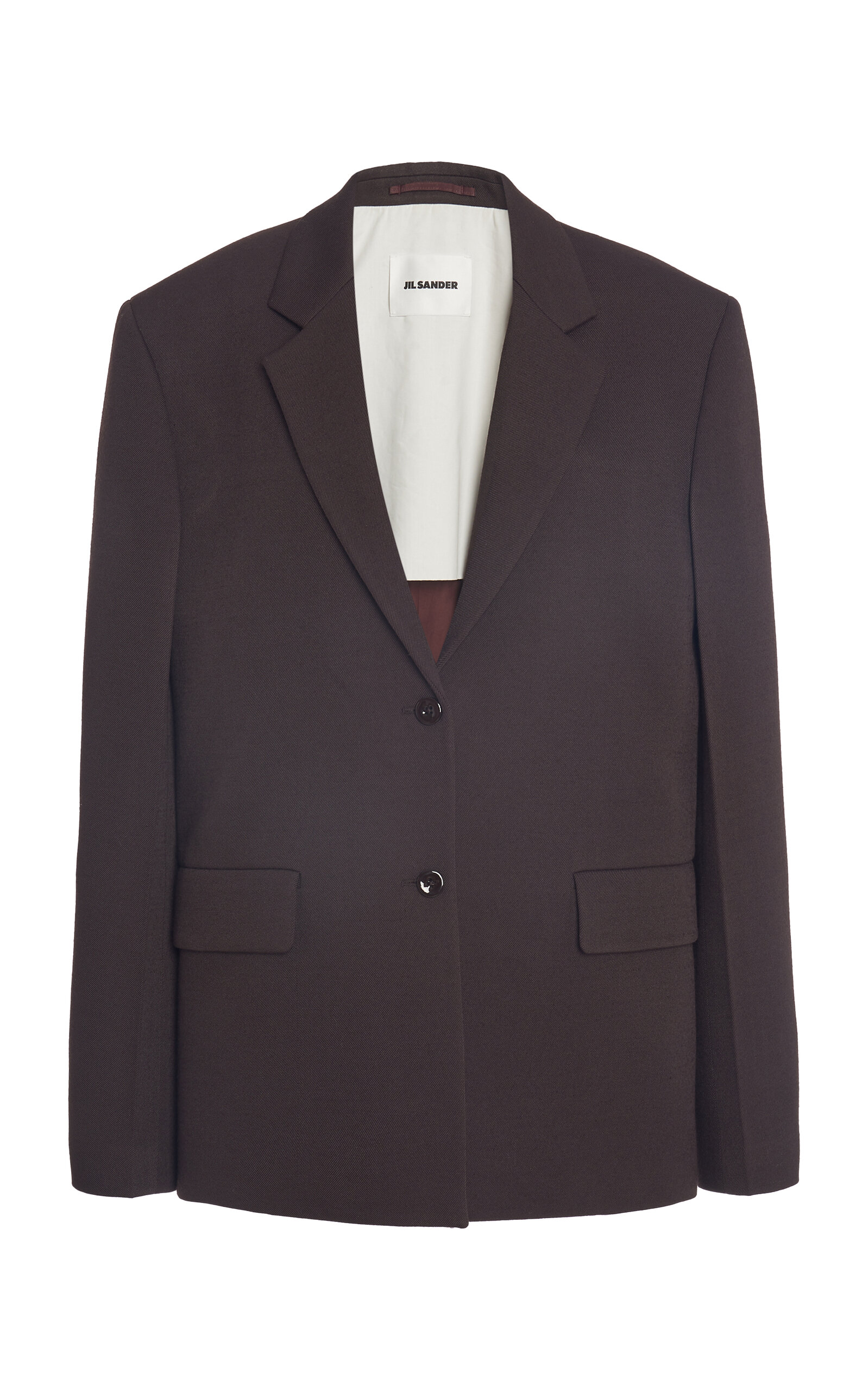 Jil Sander Nylon-blend Gabardine Suit Jacket In Brown