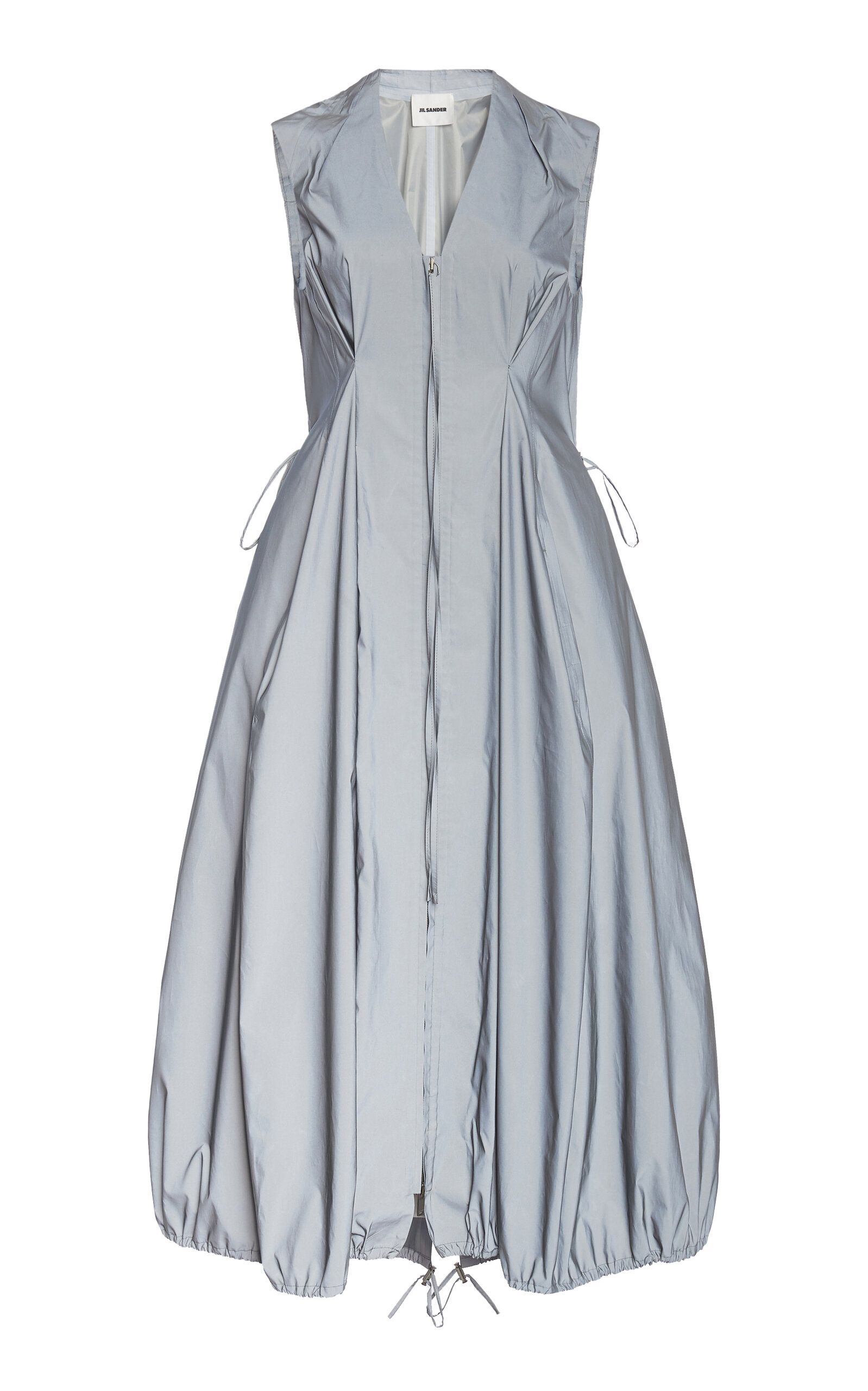Jil Sander - Women's Reflective Drawstring Midi Dress - Grey - IT 30 - Only At Moda Operandi