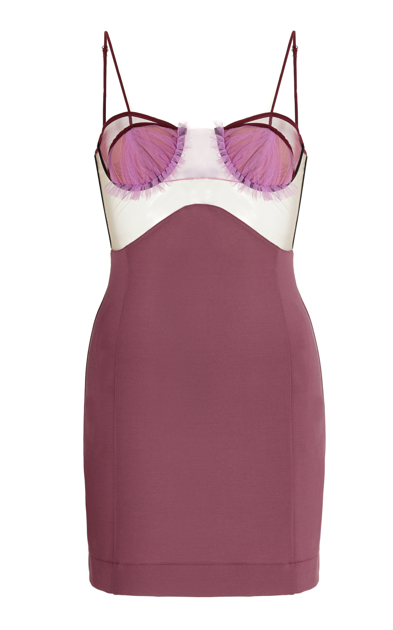 Shop Nensi Dojaka Ruched Bustier Mini Dress In Purple