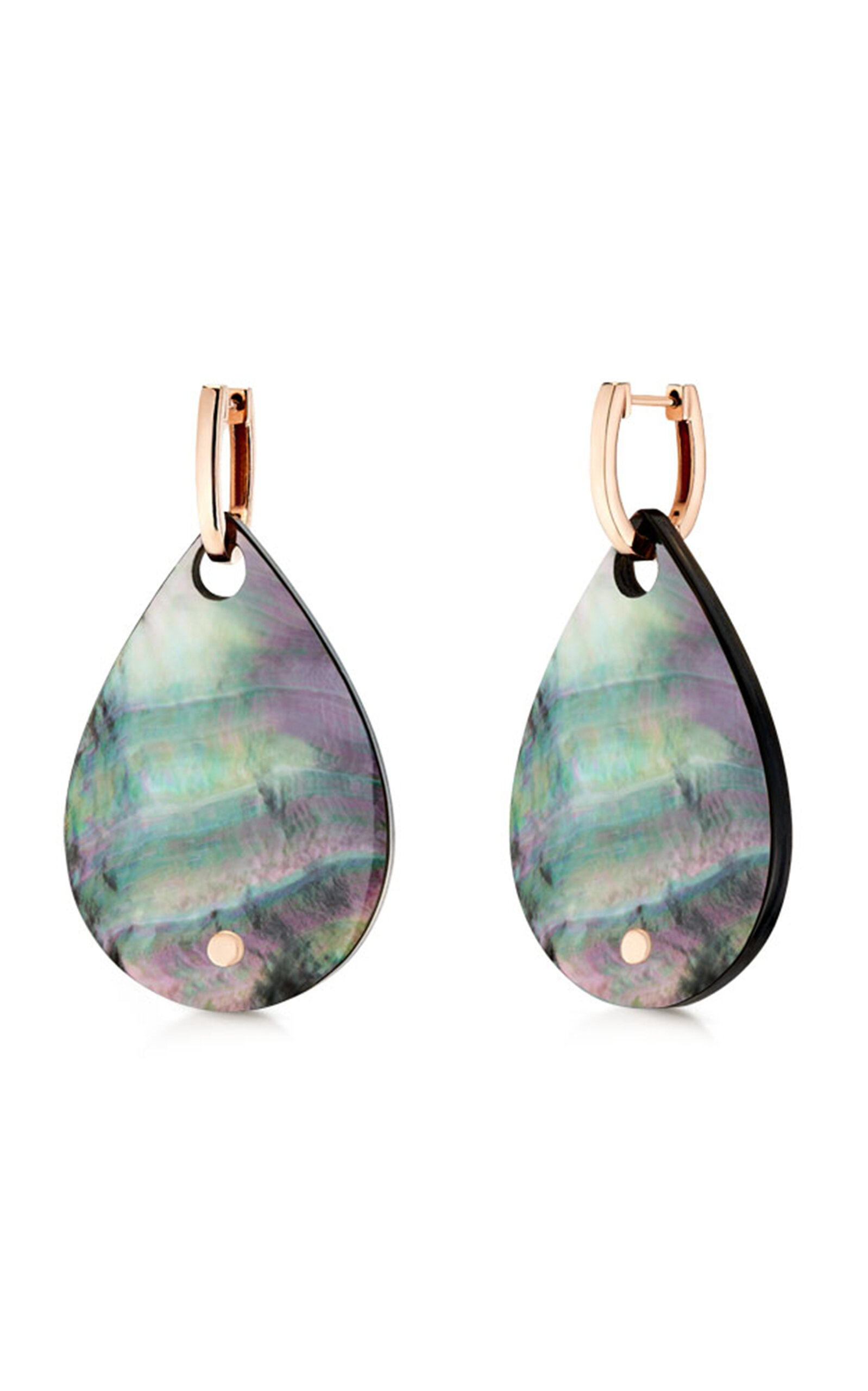 Ginette NY Women's Bliss 18K Rose Gold Mother-of-Pearl Hoop Earrings