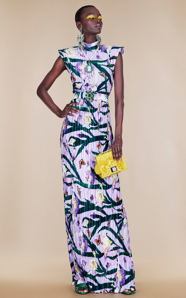Andrew Gn Women's Printed Silk Maxi Dress