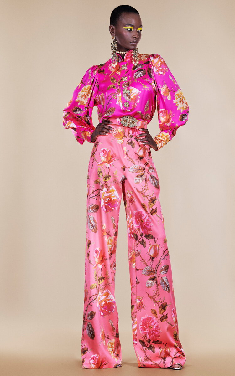 Andrew Gn Women's Floral Silk Blouse