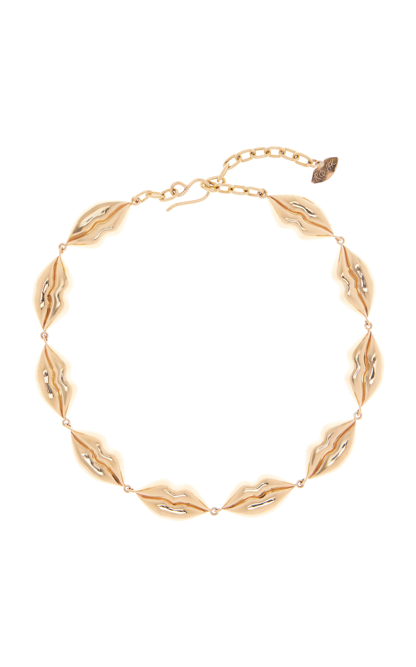 14K Gold Kiss Collar Necklace