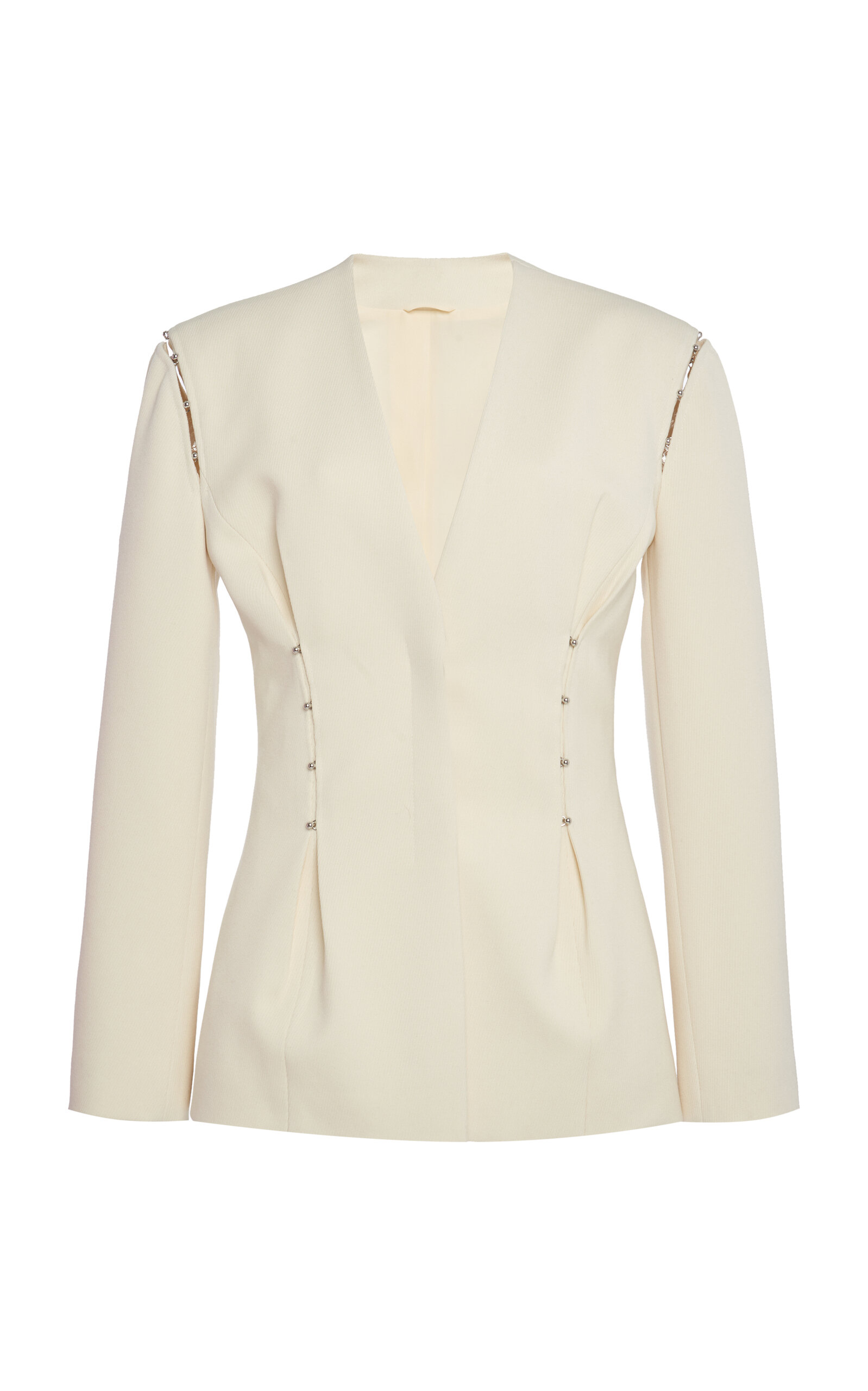 Del Core Women's Hook-Detailed Wool Blazer Jacket