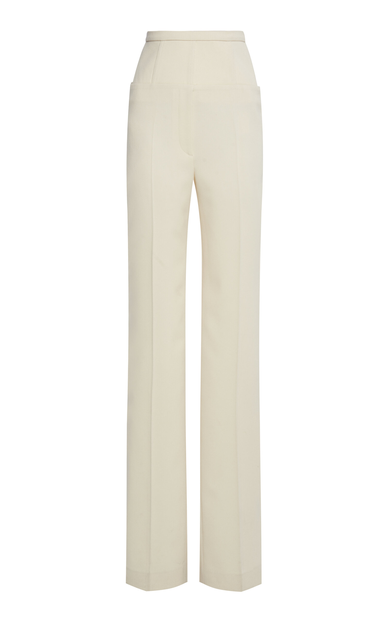 Del Core Women's Corset Wool Gabardine Straight-Leg Pants