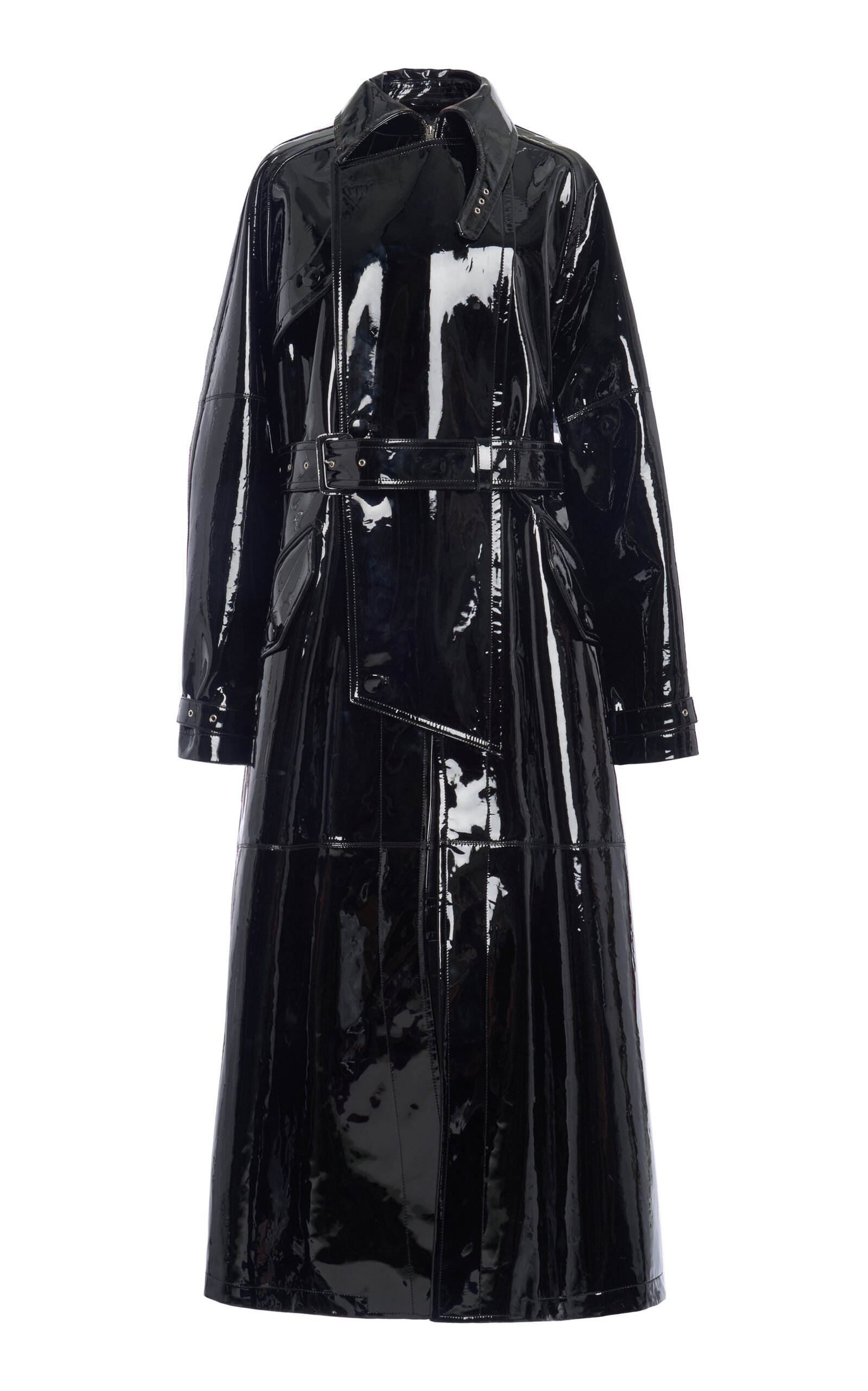 Del Core Women's Oversized Vinyl Trench Coat