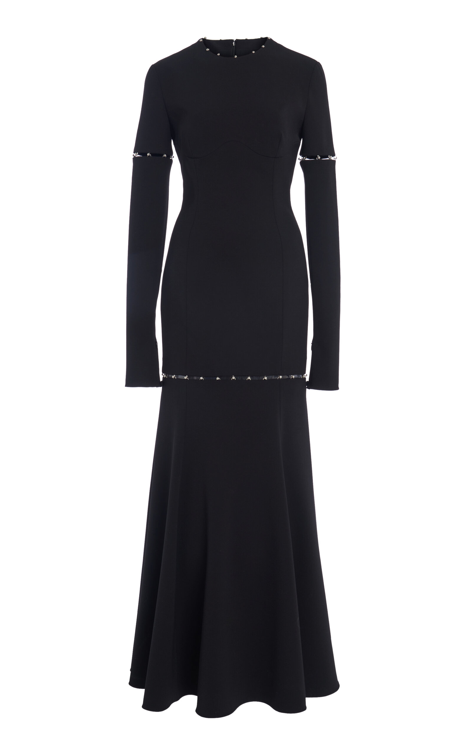 Del Core Deconstructed Midi Dress In Black