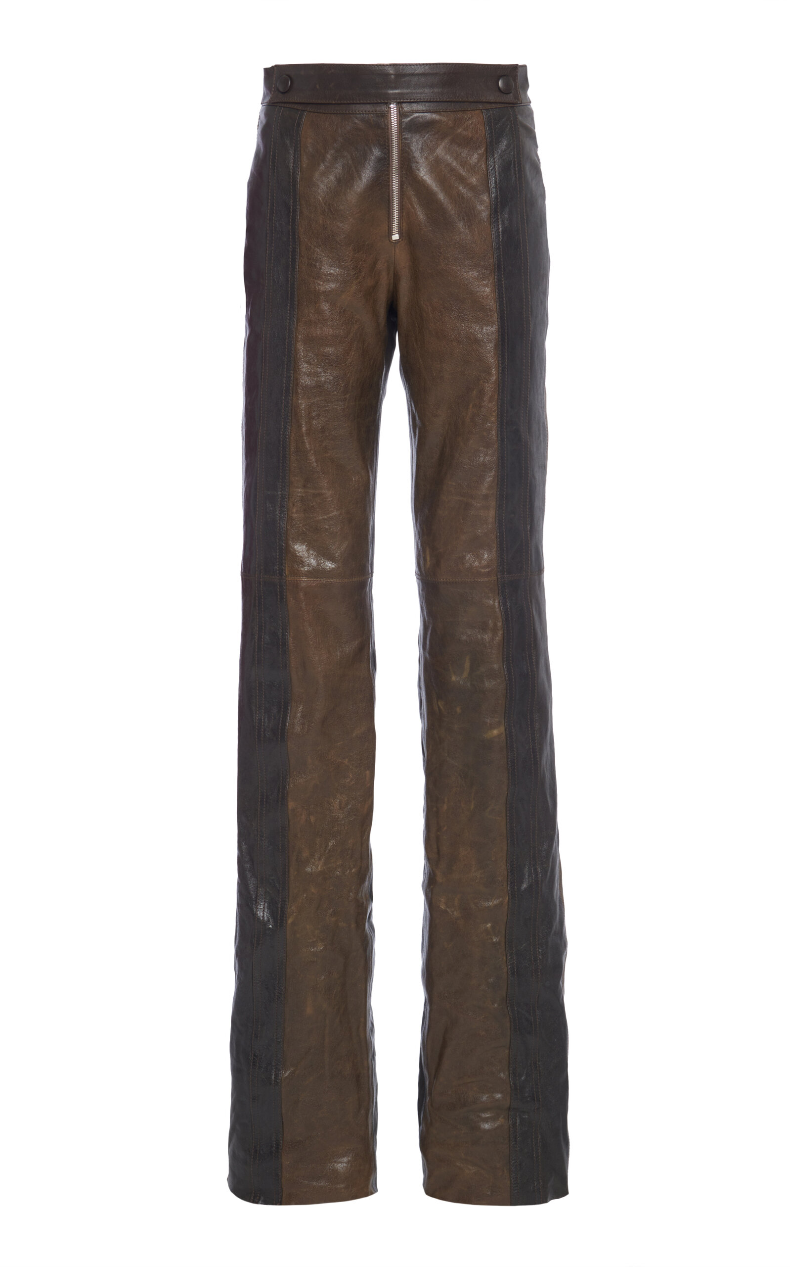 Del Core Women's Panelled Leather Straight-Leg Pants