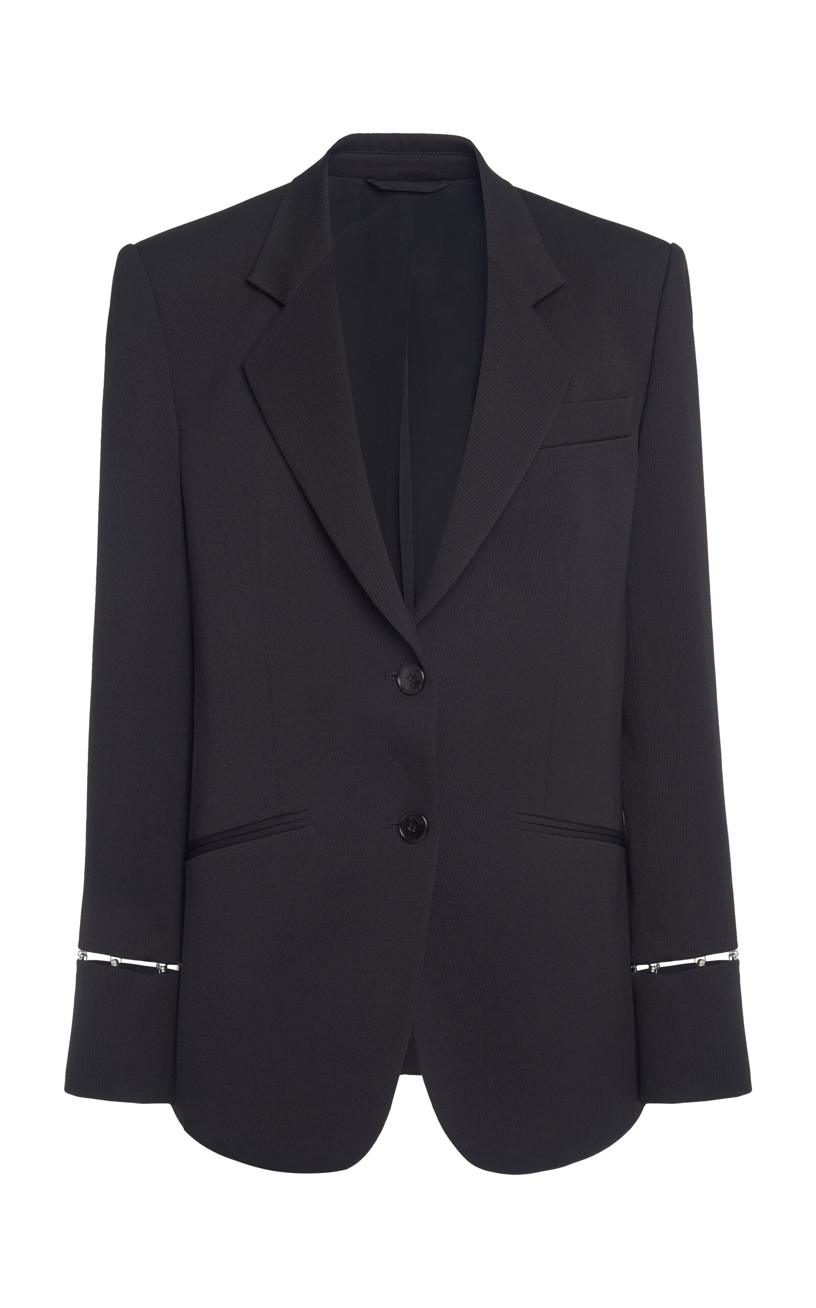 Del Core Women's Hook-Detailed Wool Blazer Jacket