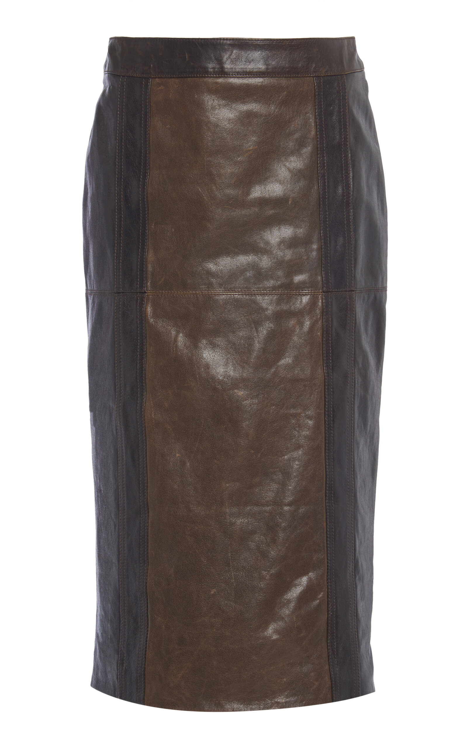 Del Core Women's Panelled Leather Skirt