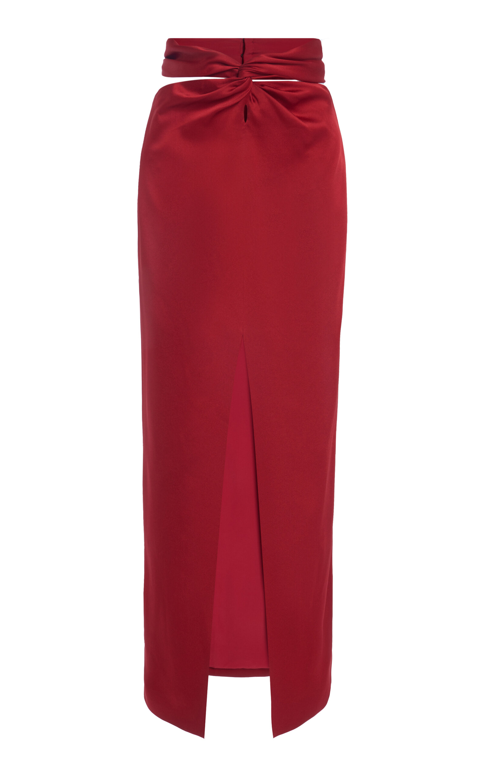 Del Core Women's Twisted Satin Midi Skirt